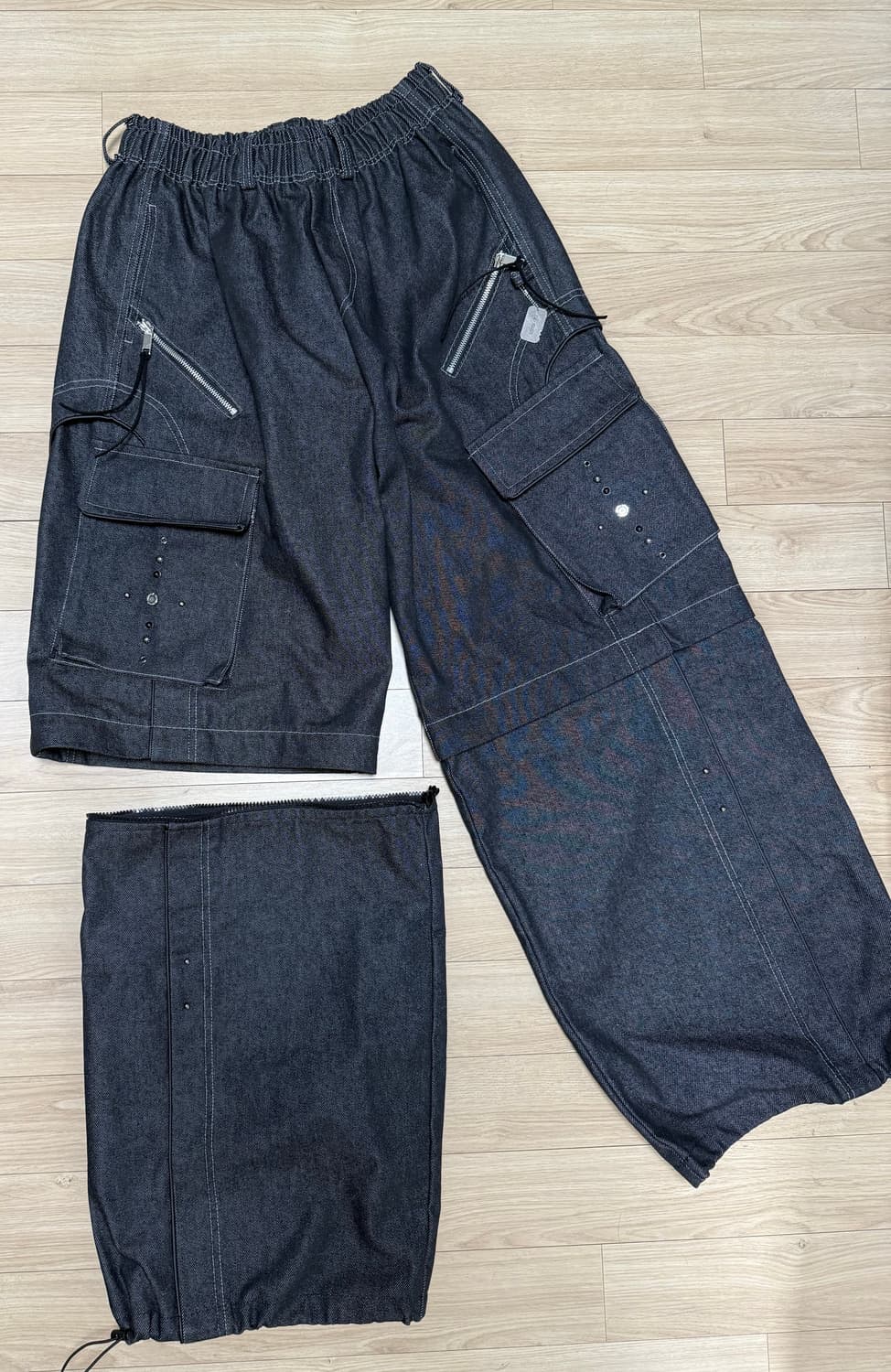 알에스에스씨 카고 컨버터블 데님 팬츠 블랙 상품이미지6