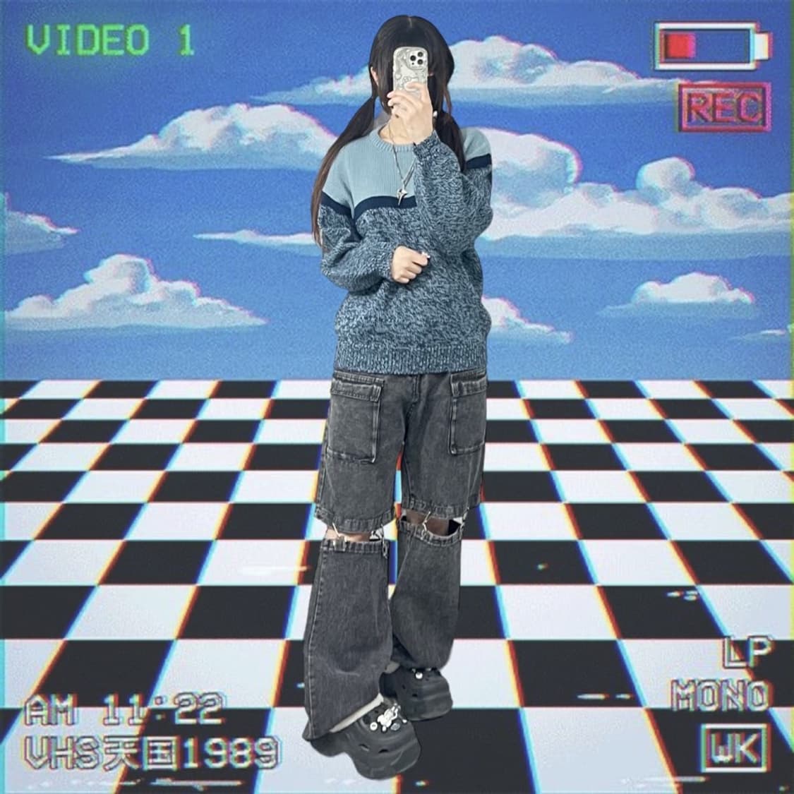 라운드 컬러믹스 니트  상품이미지1