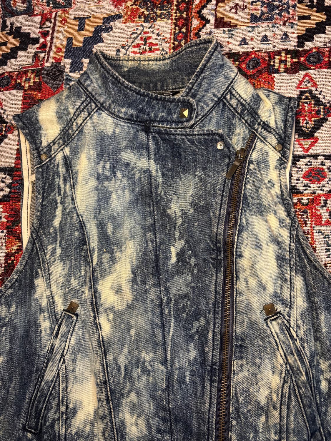 90s Vintage stone washing denim vest 상품이미지2