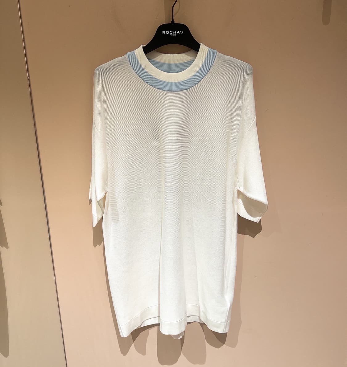 (정품/새상품) CFCL 남성 화이트 큐프로 가터 크루넥 티셔츠 상품이미지1