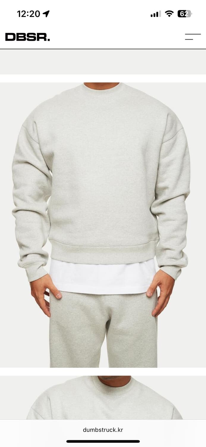 2벌 일괄) 덤브스트럭 헤리티지 클래식 맨투맨 (그레이,차콜) 상품이미지3