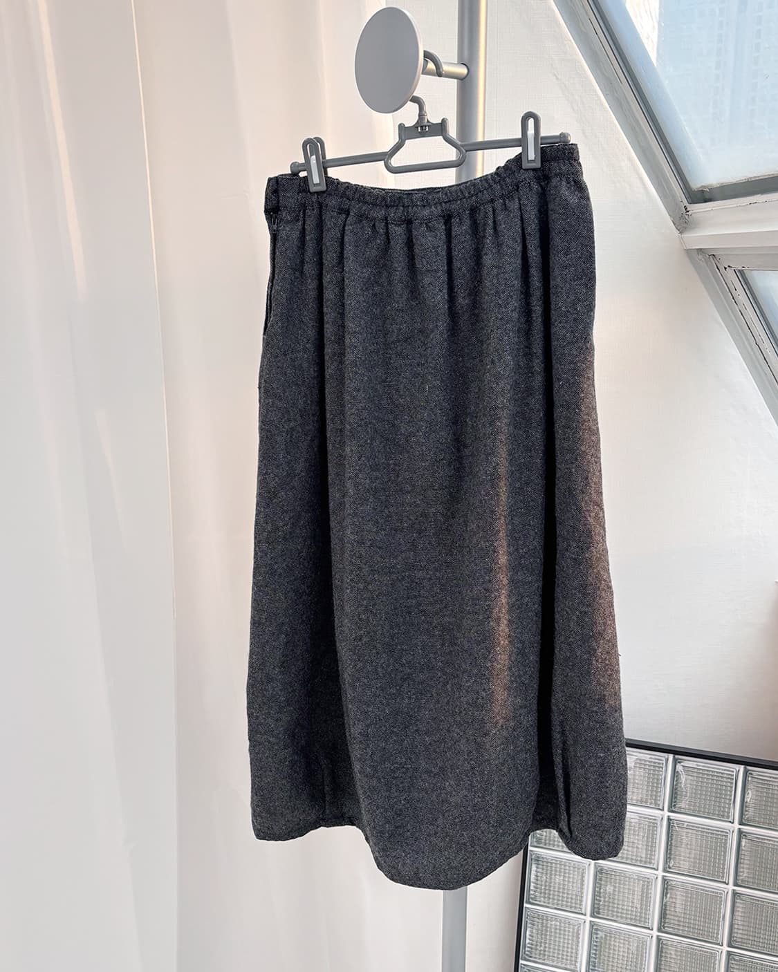 muji balloon tuck wool skirt 상품이미지2