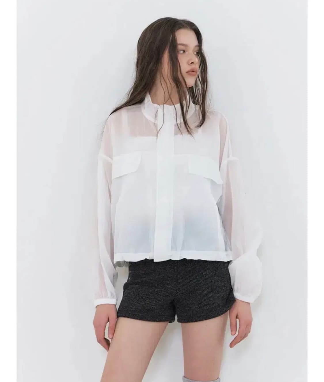 에트몽 Sheer Wind Jumper, White 상품이미지1