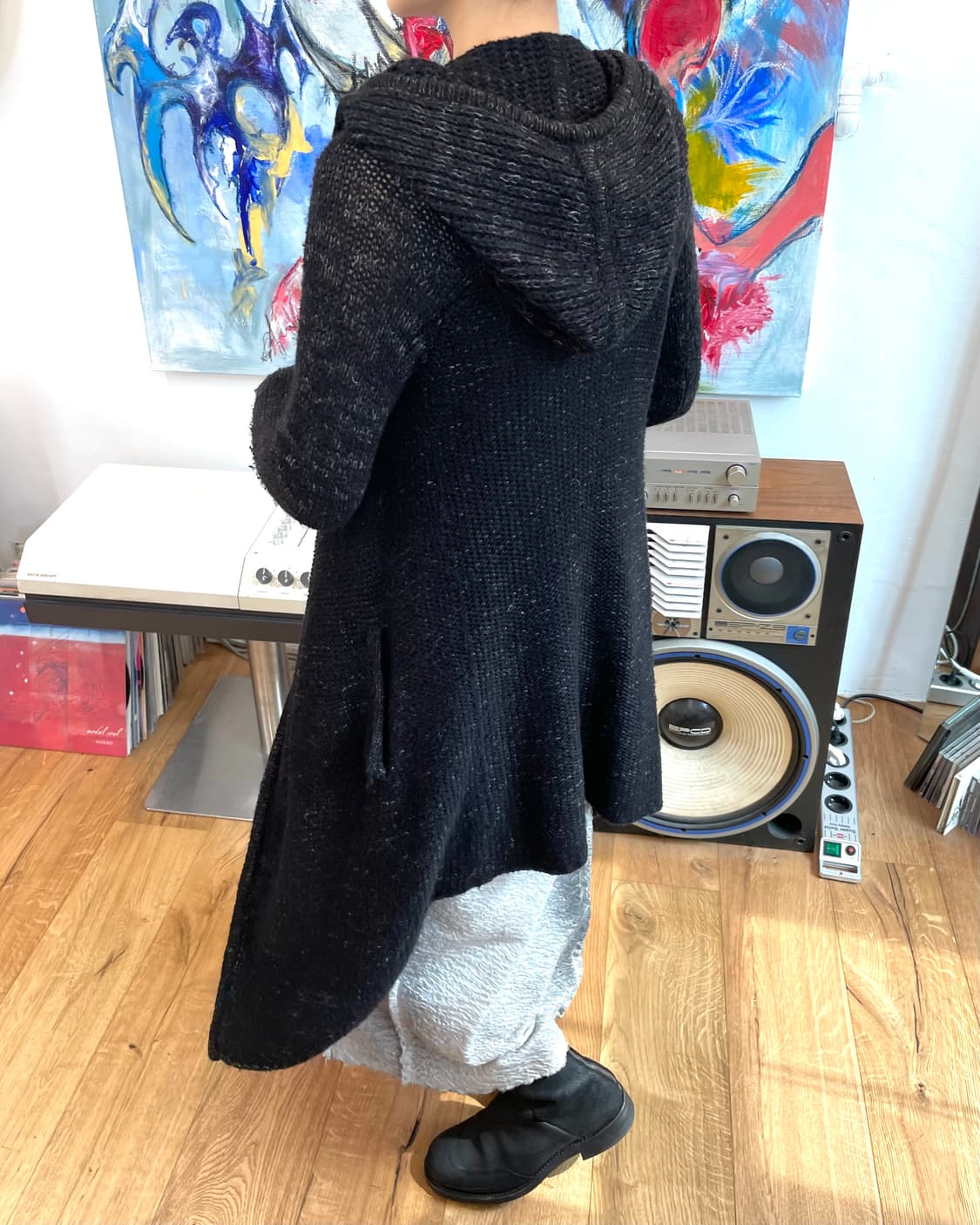 [S] 헬무트랭 롱 니트 후드 재킷 상품이미지5