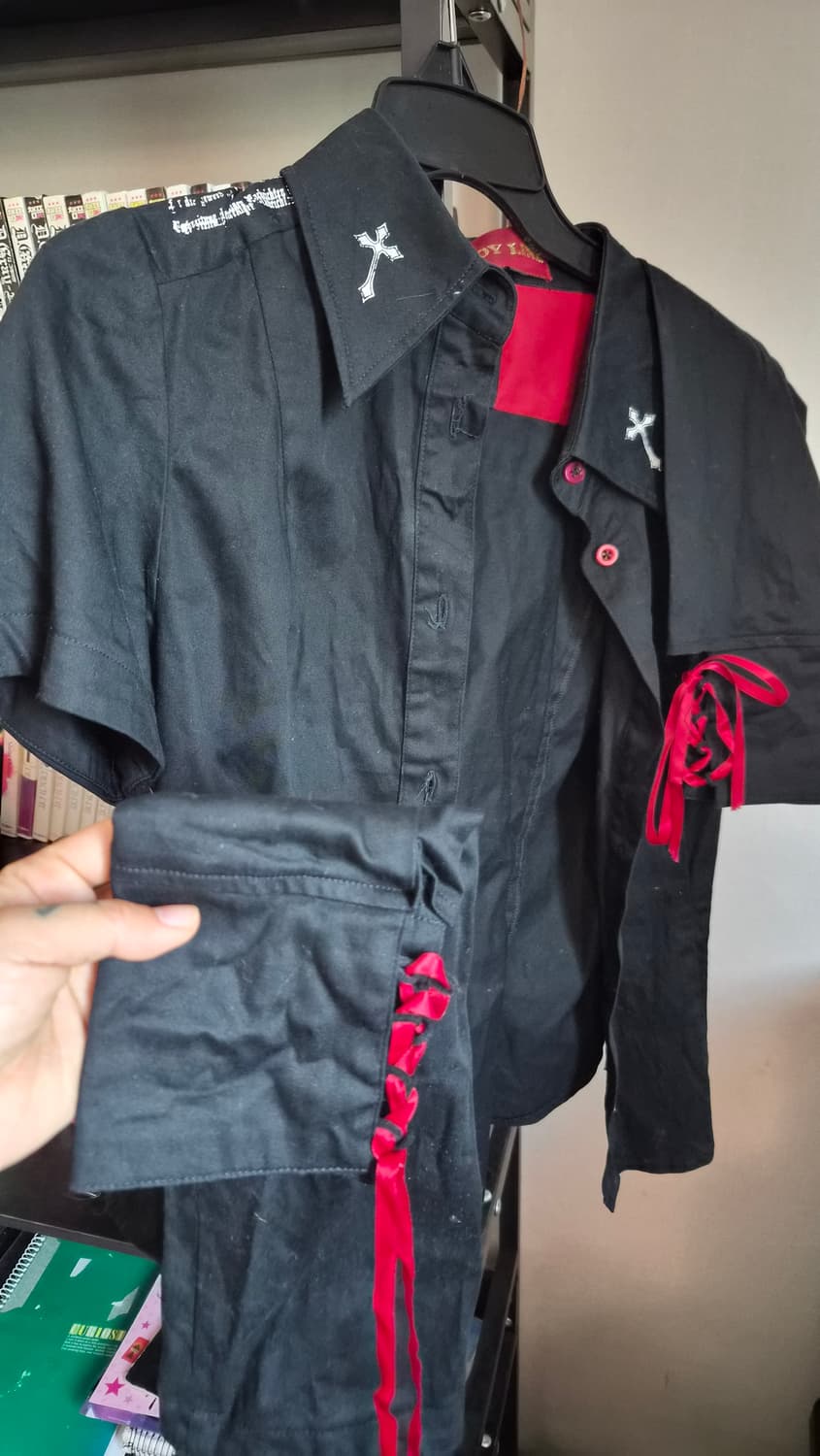 바디라인 코르셋 셔츠 팔 탈부착 가능 상품이미지1