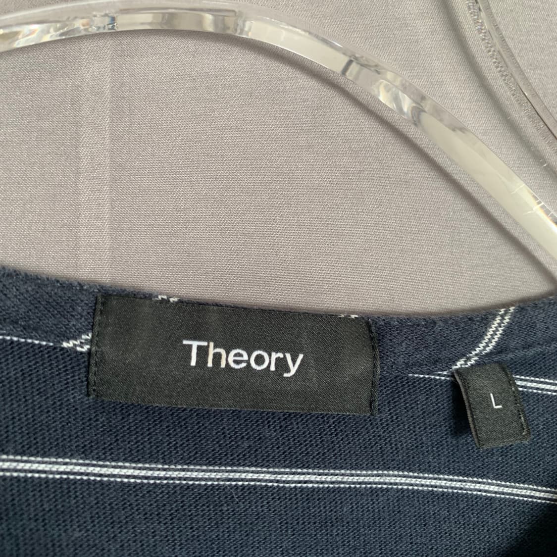 L THEORY 띠어리 스트라이프 헨리넥 반팔티 상품이미지4