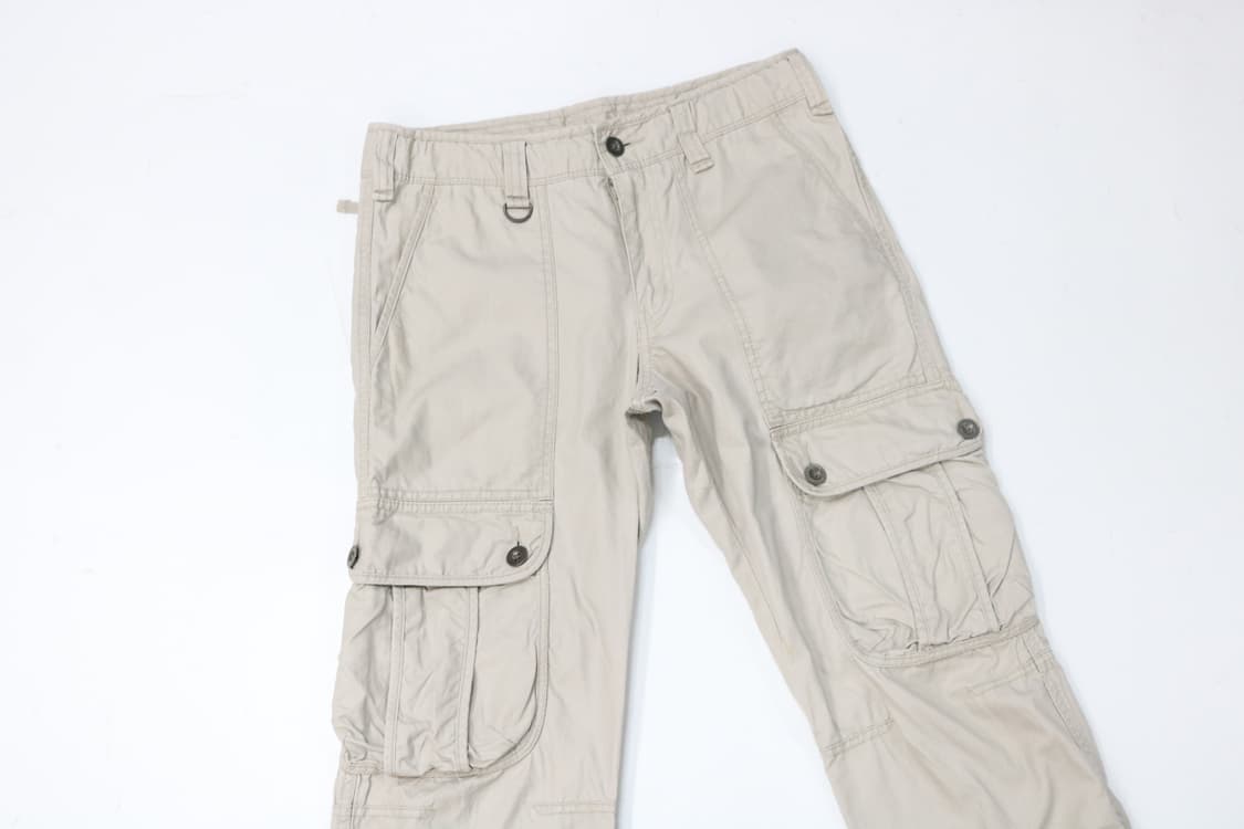빈티지 베이지 멀티 포켓 스트링 카고 팬츠 상품이미지3