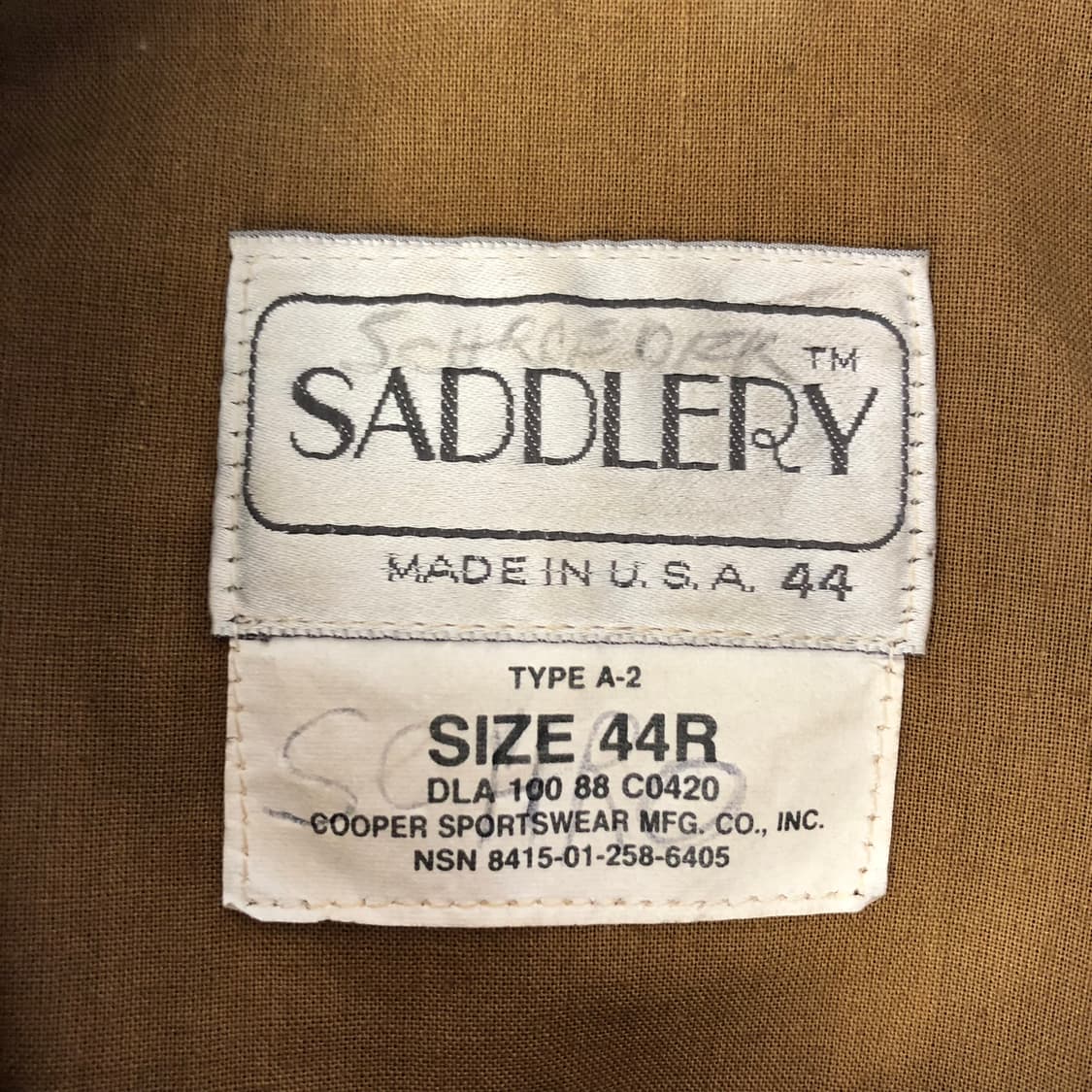 1980s 미군 오리지널 A2 플라이트 자켓 상품이미지5