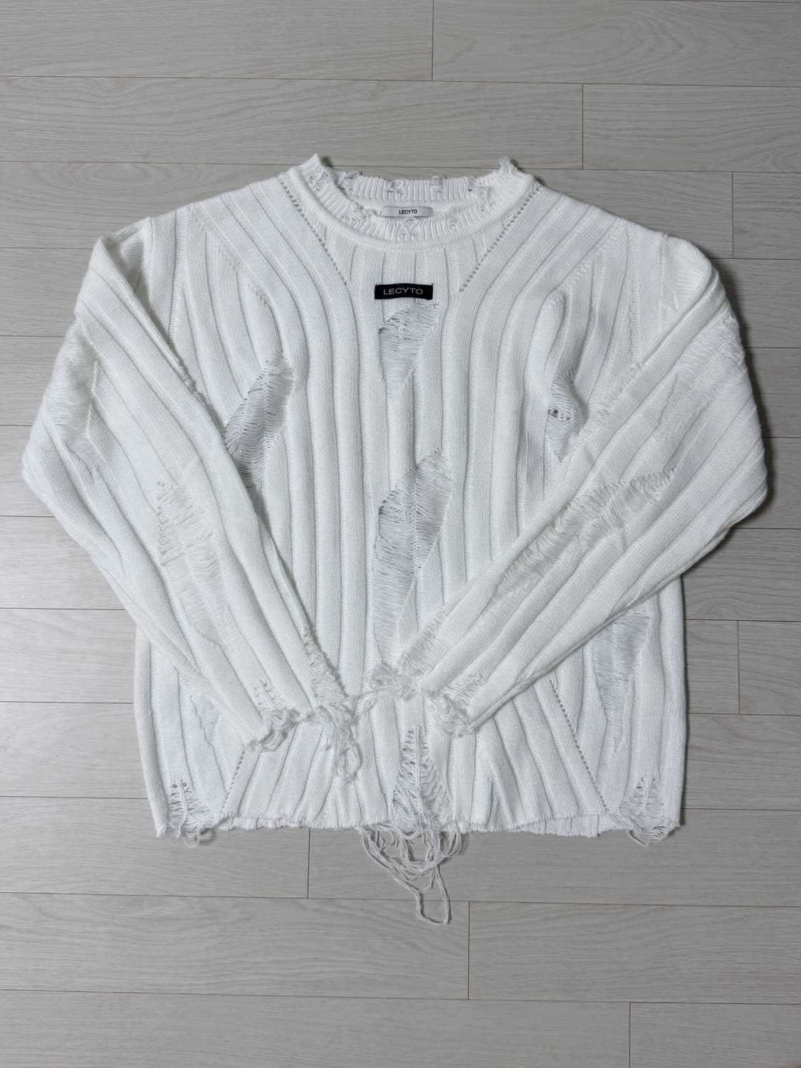 레시토 lecyto Anarchy Crew Neck Knit White 상품이미지2