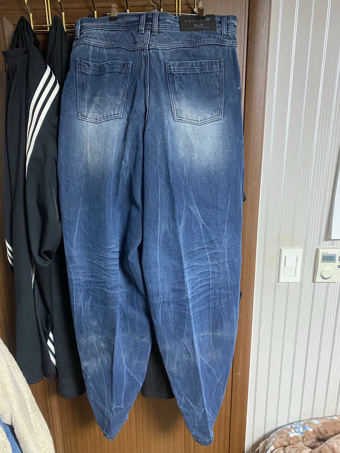 BLR 더티 오일 워시드 와이드 데님팬츠 L 상품이미지6