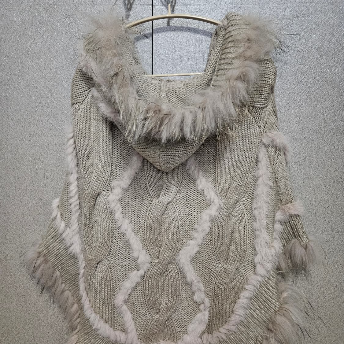 빈티지 핀터깔 리얼퍼 후드 케이프 상품이미지2