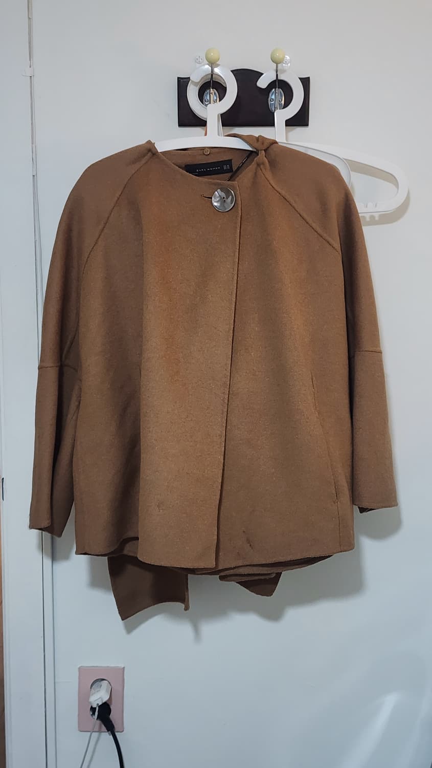 ZARA 여성 카멜 브라운 케이프 코트 XS 상품이미지1