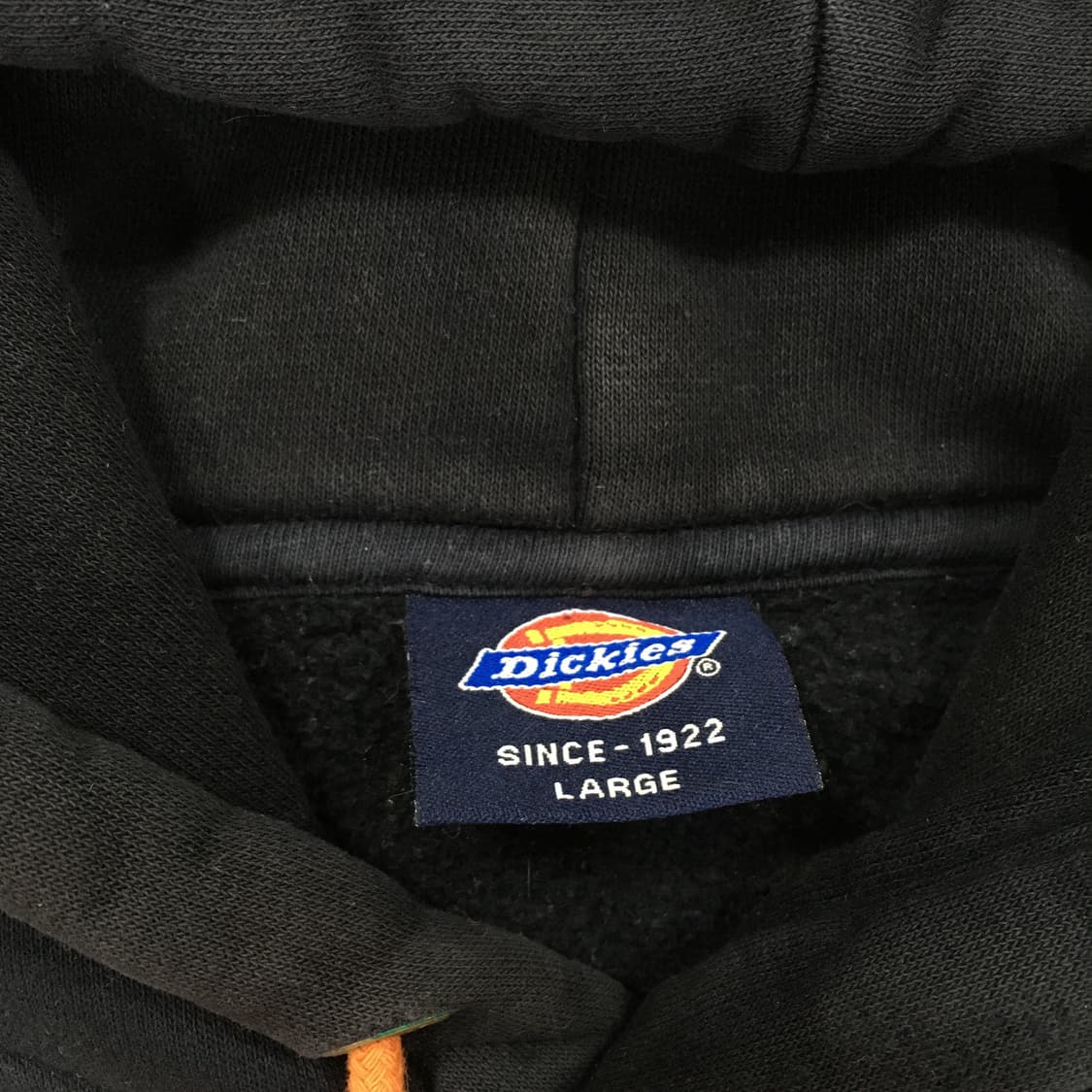 투티/0261 디키즈 1922 기모 후드티 블랙 오렌지 스웨이드 패치로고 상품이미지8