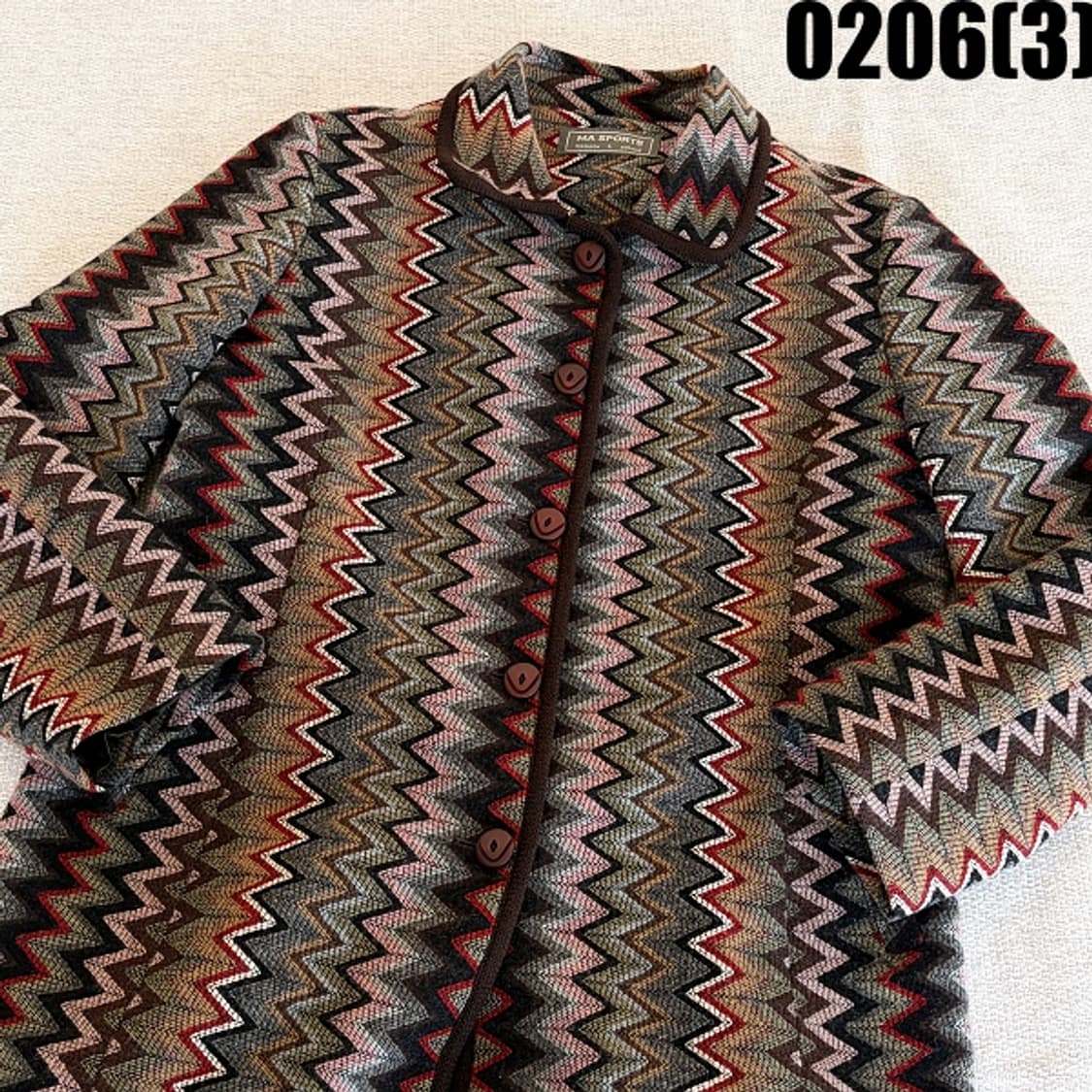 [L] MA SPORTS 여성 지그재그 패턴 니트 자켓 0206(3) 상품이미지2