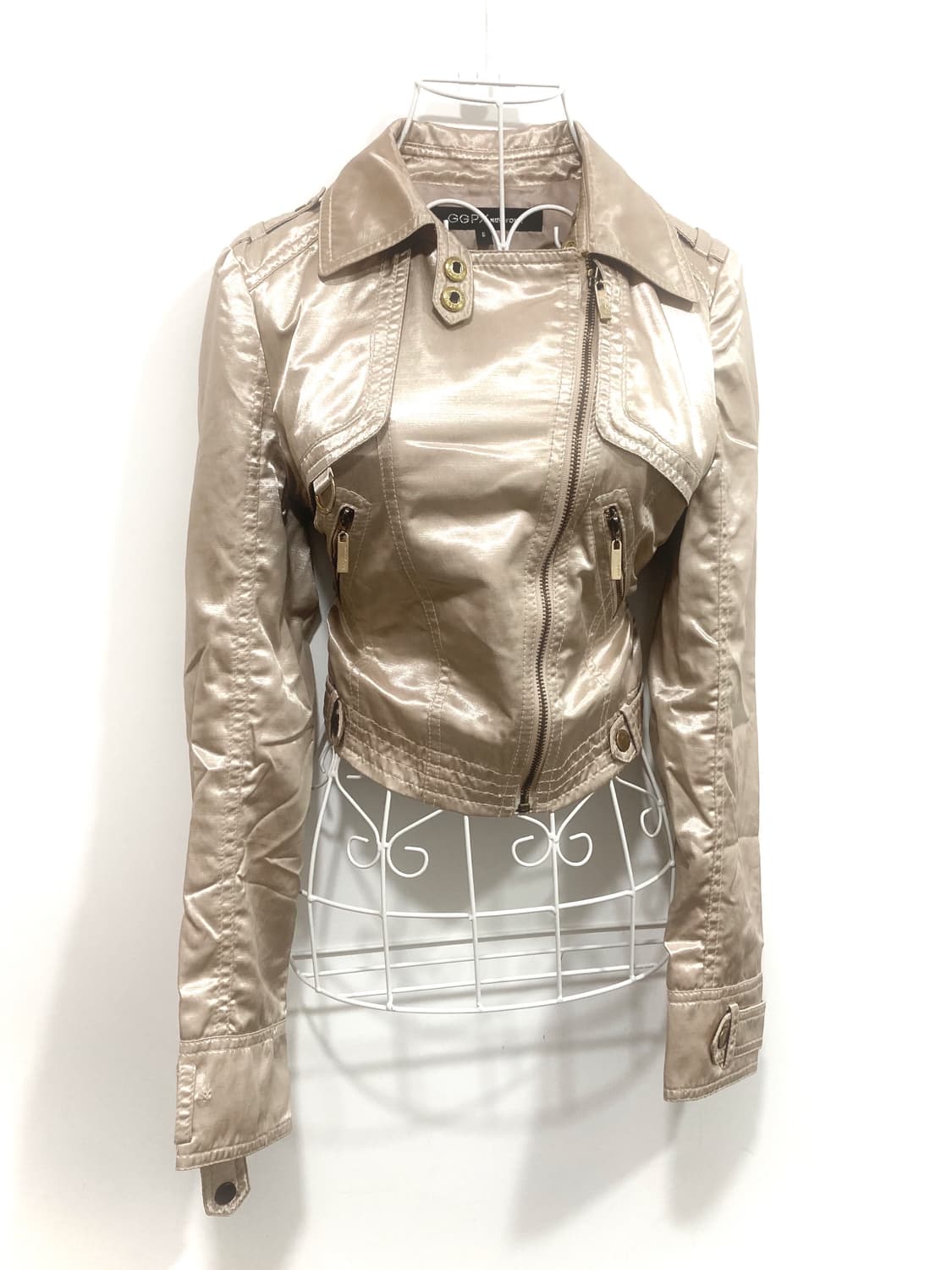 cream beige satin jacket 상품이미지2