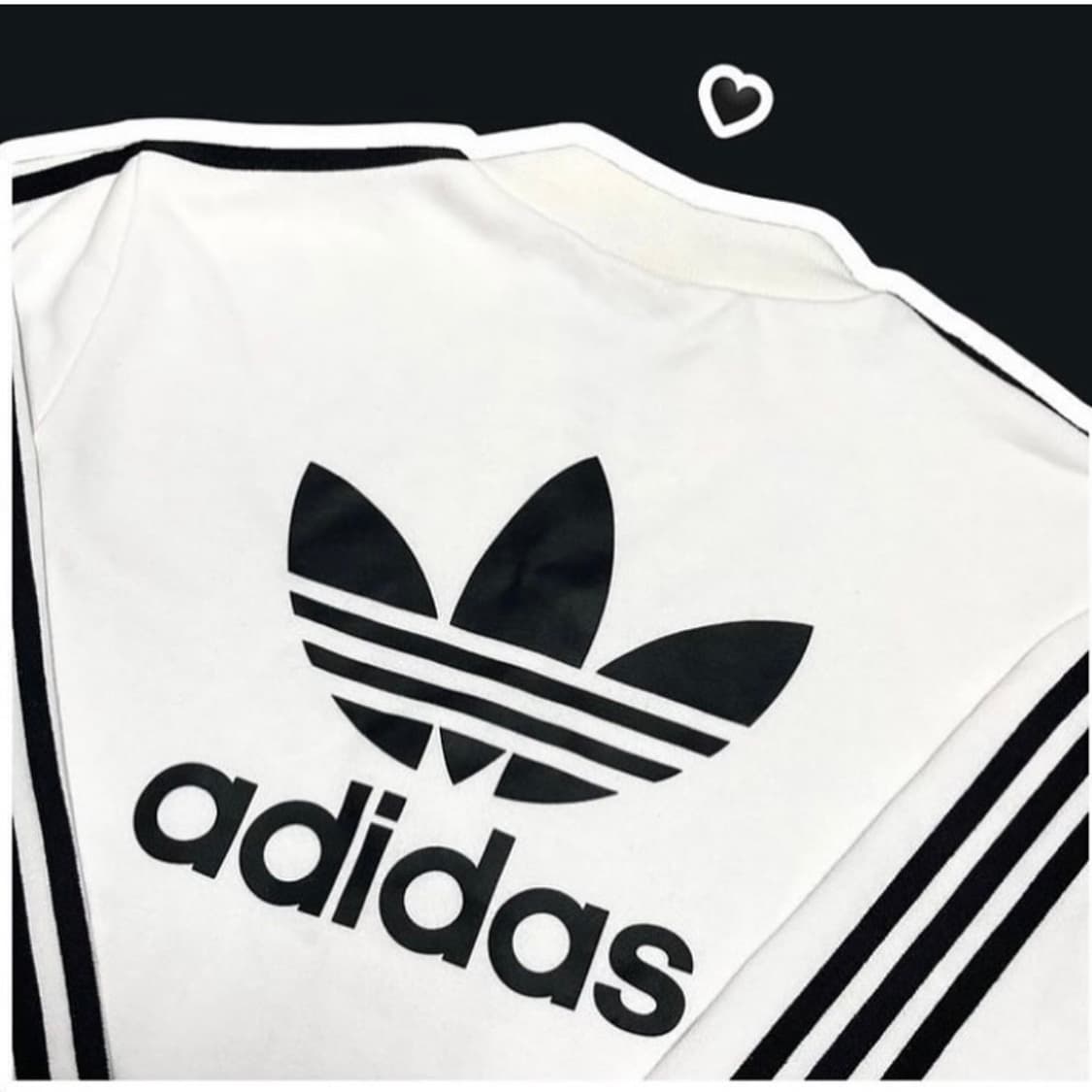 아디다스 파이어버드 빅로고 화이트 흰검 코튼 져지 트랙탑 상품이미지3