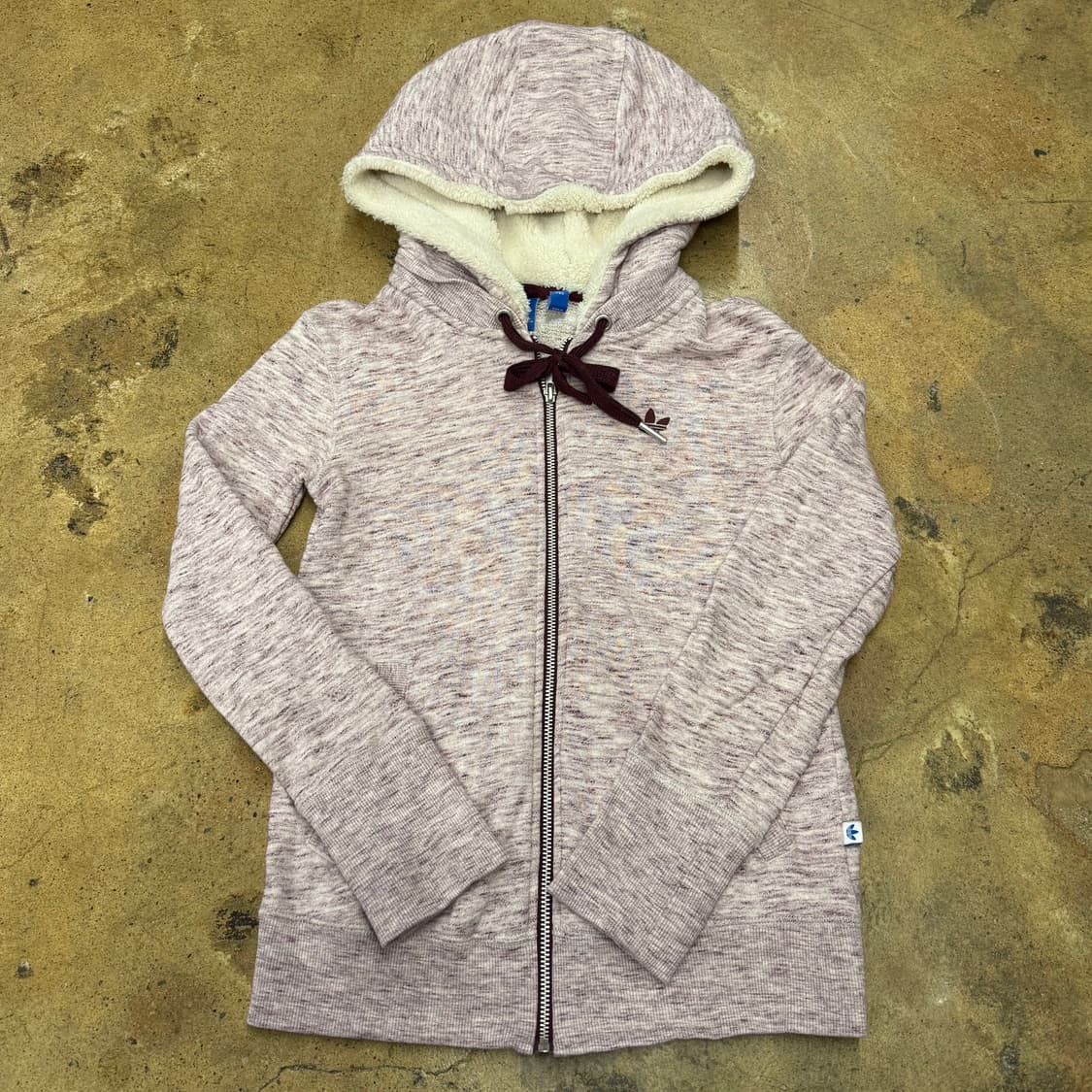 아디다스 연보라 퍼플 양털 백로고 빅로고 후드집업 90 상품이미지2