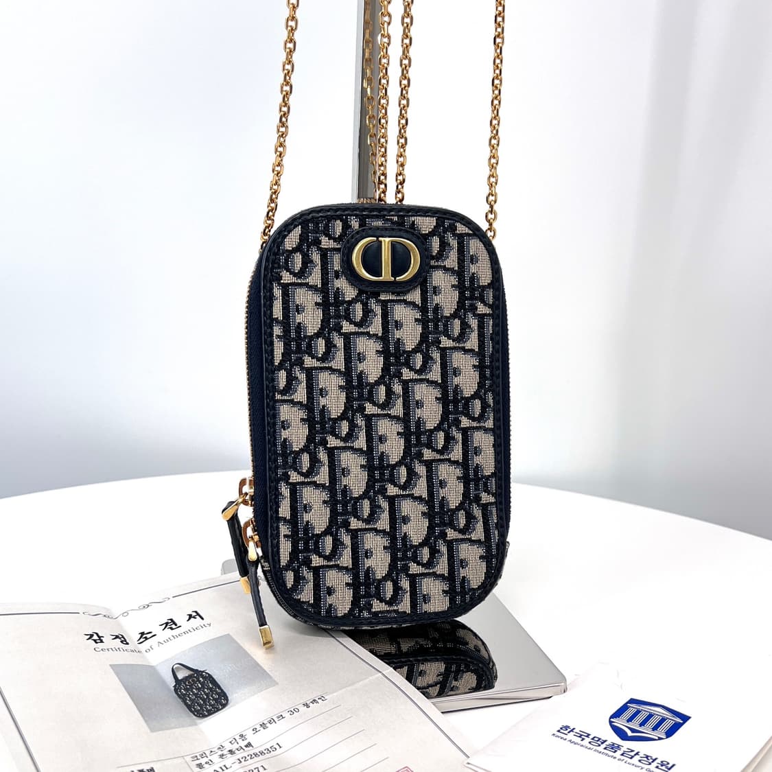 디올 오블리크 30 몽테인 폰 홀더 체인 크로스백 (S2114UTZQ) 상품이미지3