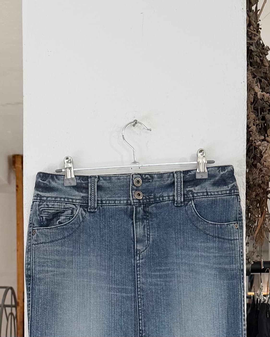 버버리 블루라벨 핑크 로고 데님 미니스커트 상품이미지2