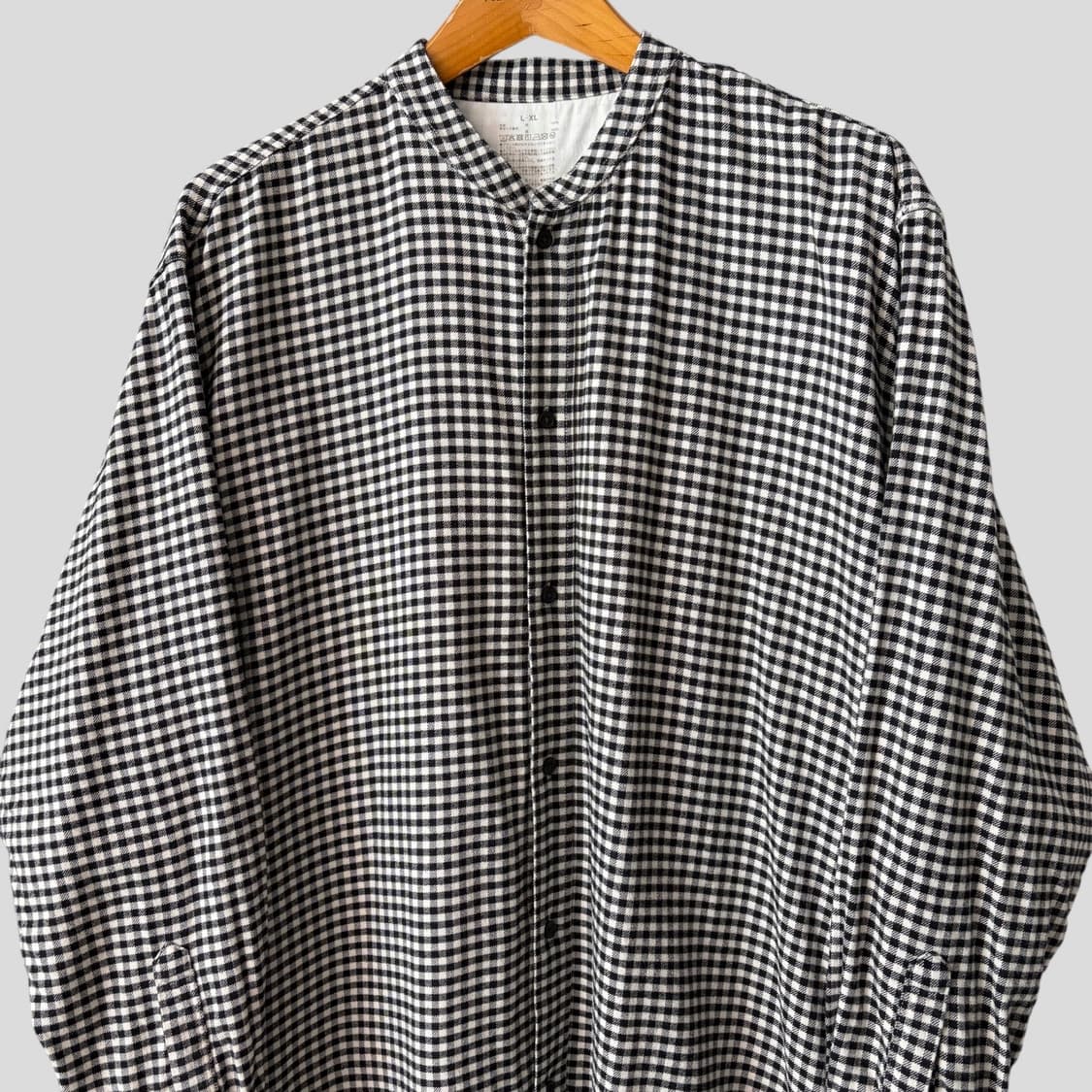 (여성L-XL)무인양품 깅엄체크 롱 셔츠 원피스 상품이미지2