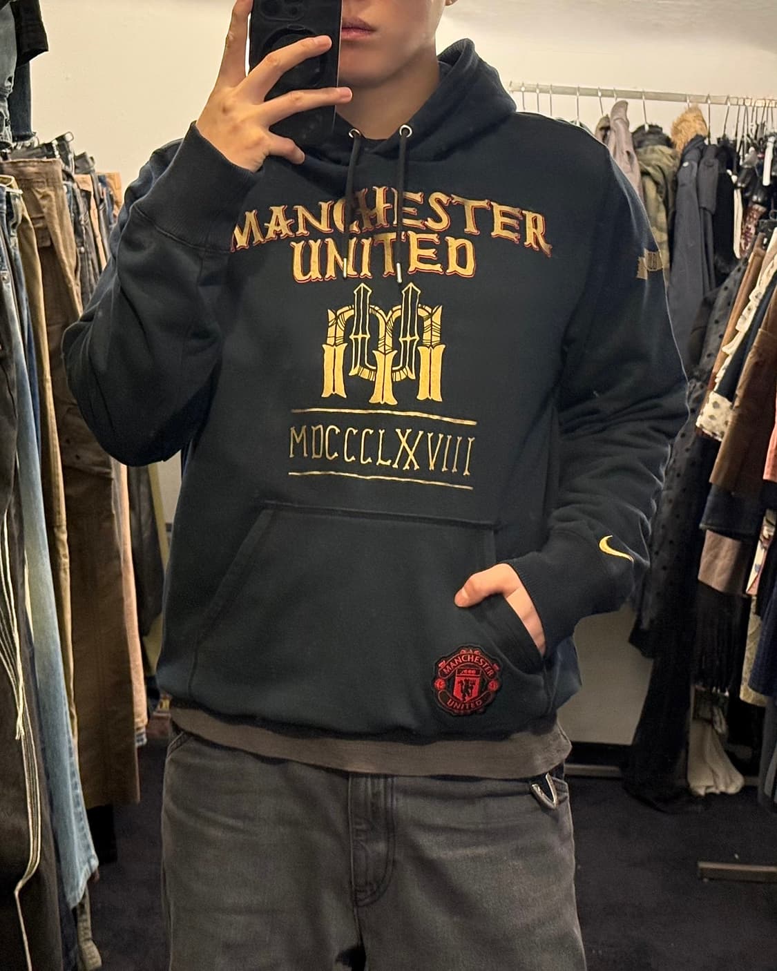 나이키 맨체스터 유나이티드 맨유 올드트레포트 금색 골드 축구 스웻 후드  상품이미지1