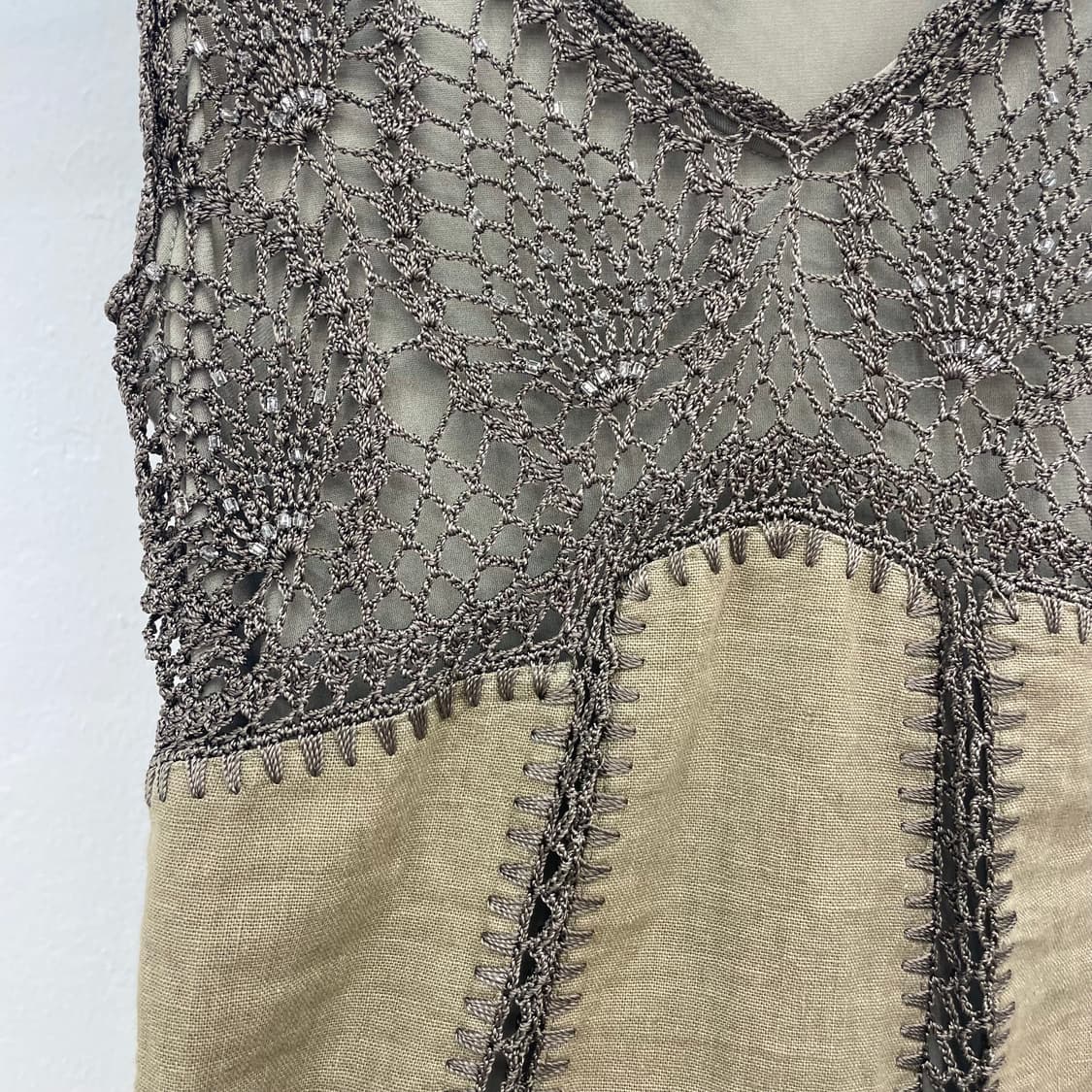 Crochet lace linen tank top 상품이미지3