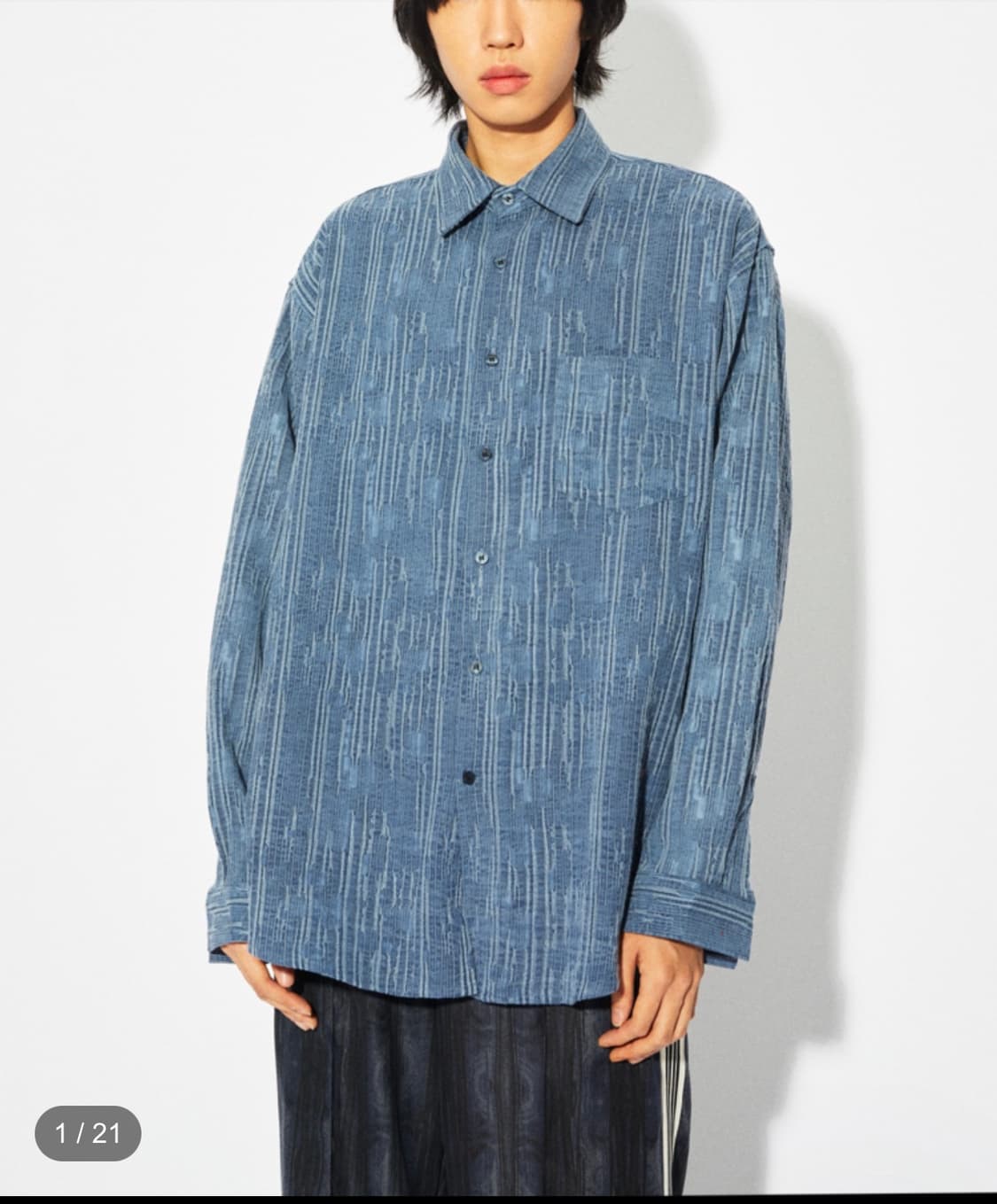 톤실 등판 배색 오버핏 셔츠 즐루 상품이미지2