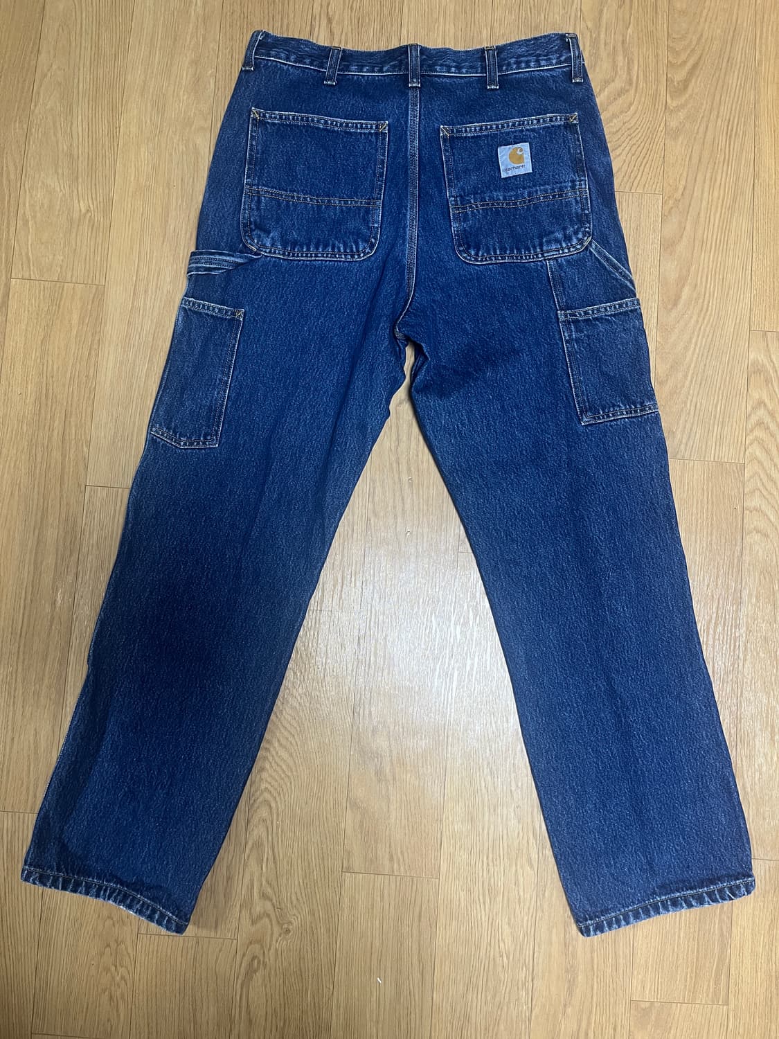 칼하트wip 더블니 팬츠 스미스 블루 스톤 워시드 31x32 상품이미지2