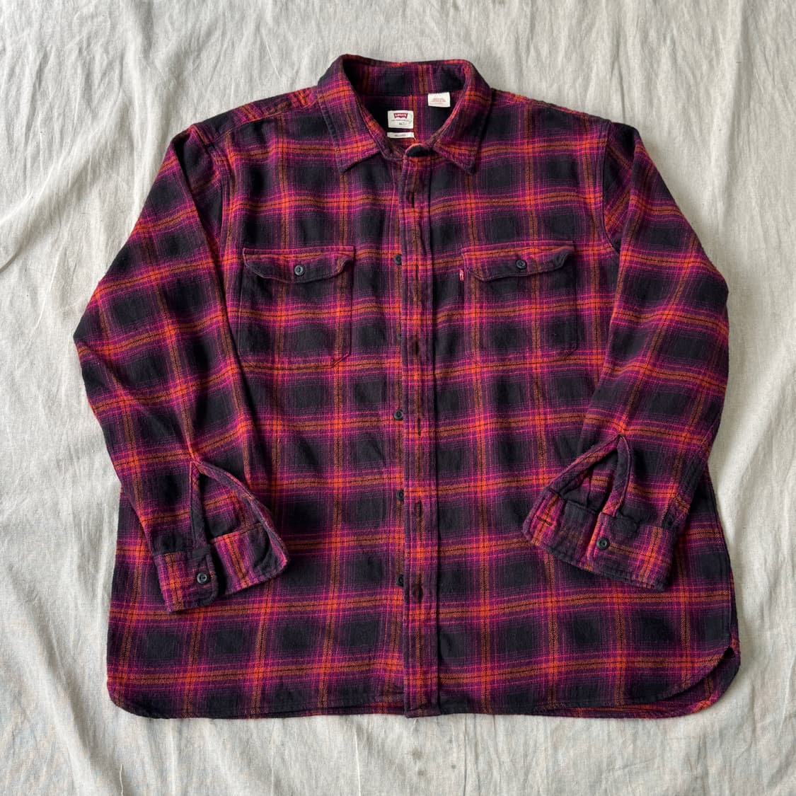 리바이스 두툼 퍼플 체크셔츠 XL 상품이미지1