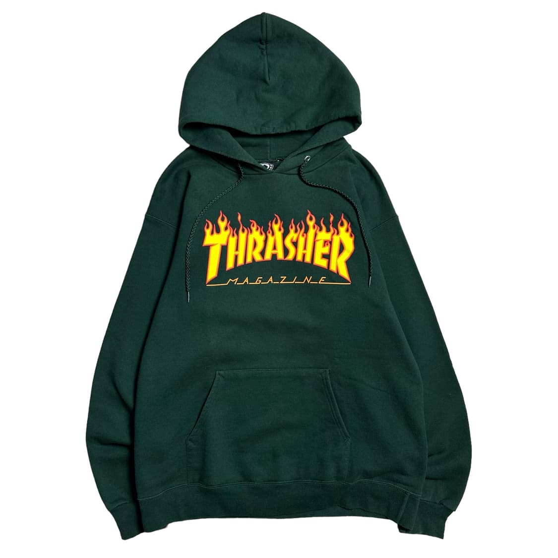 트레셔 불꽃로고 그린 후드티 상품이미지2