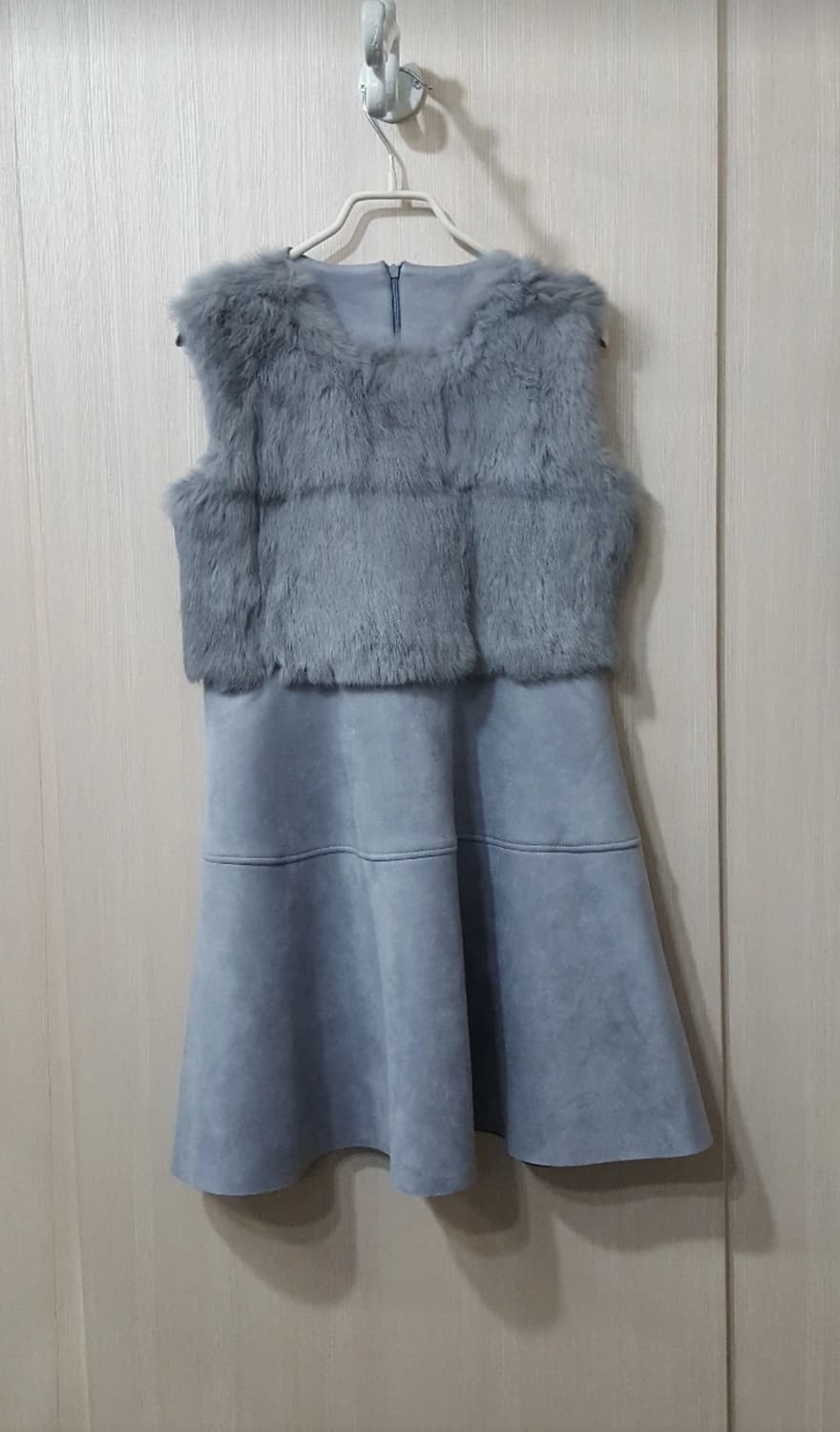 리얼퍼 미니 원피스  상품이미지1