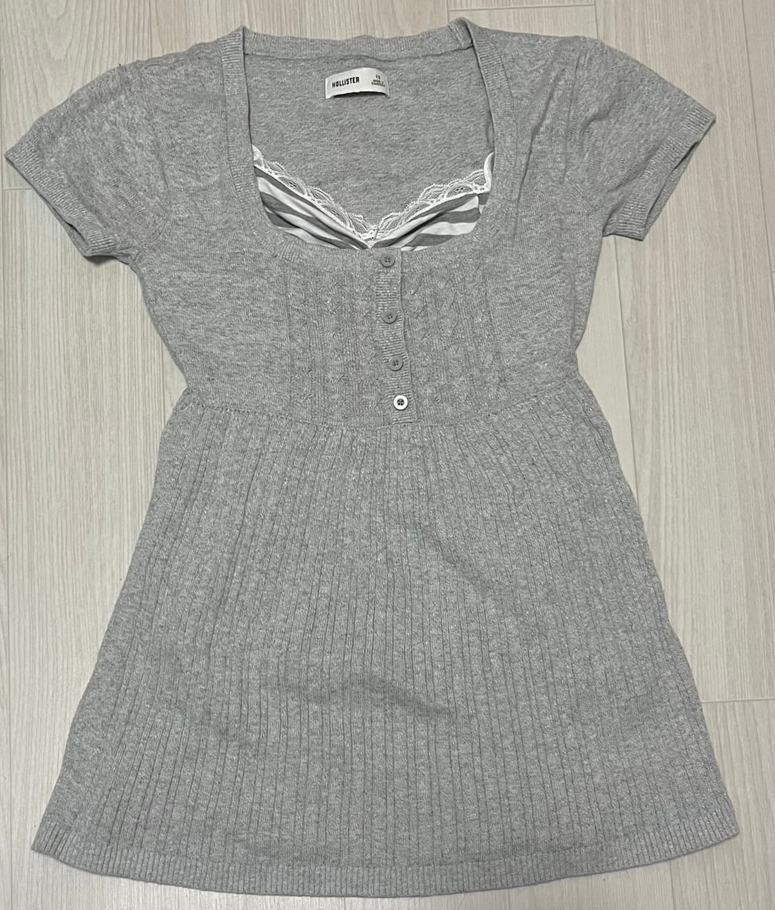 홀리스터 베이비돌 반팔 니트, 스트라이프 레이스 나시 코디셋 상품이미지1