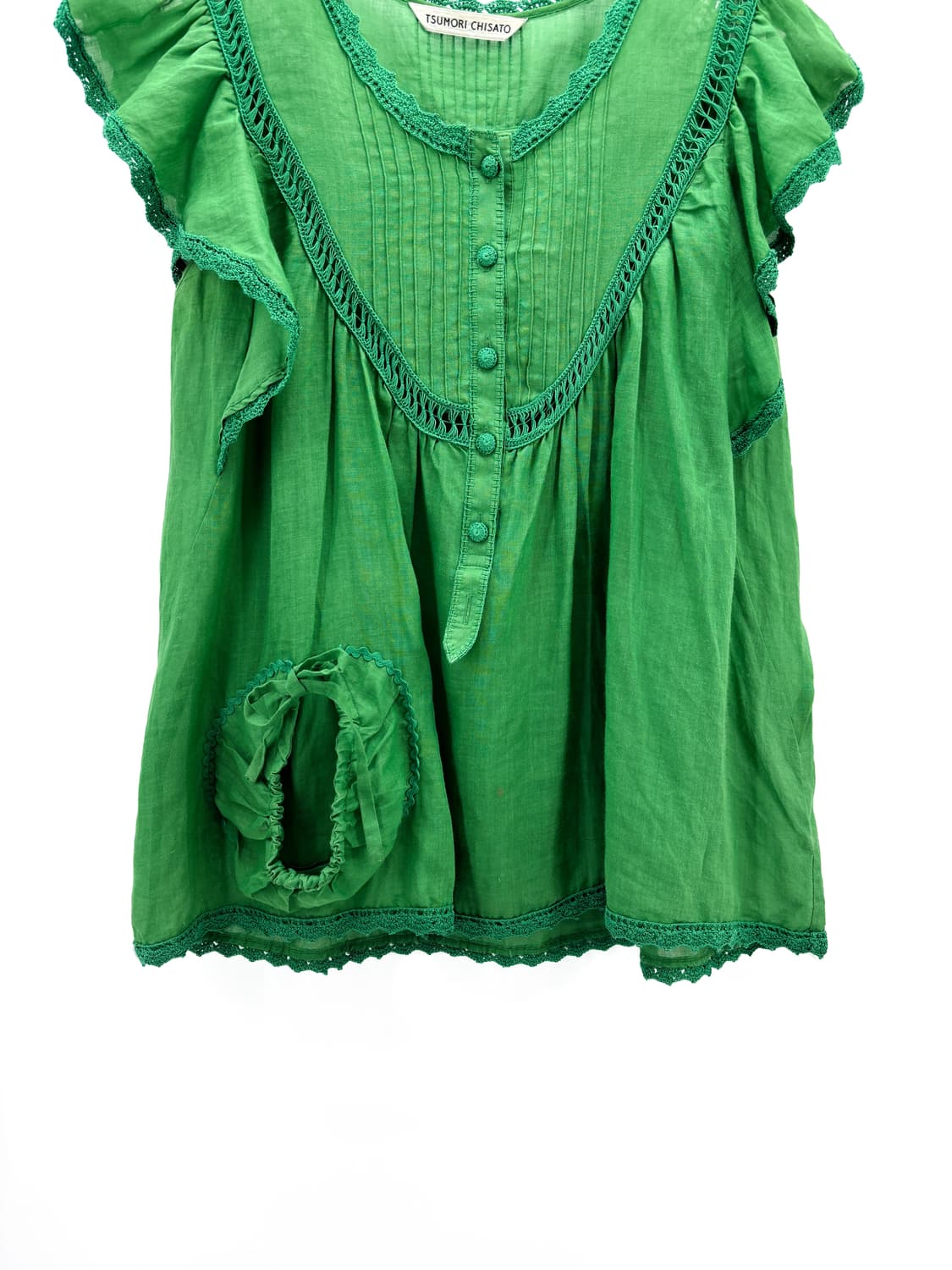 츠모리 치사토 레이스 린넨 반팔 블라우스 상품이미지3