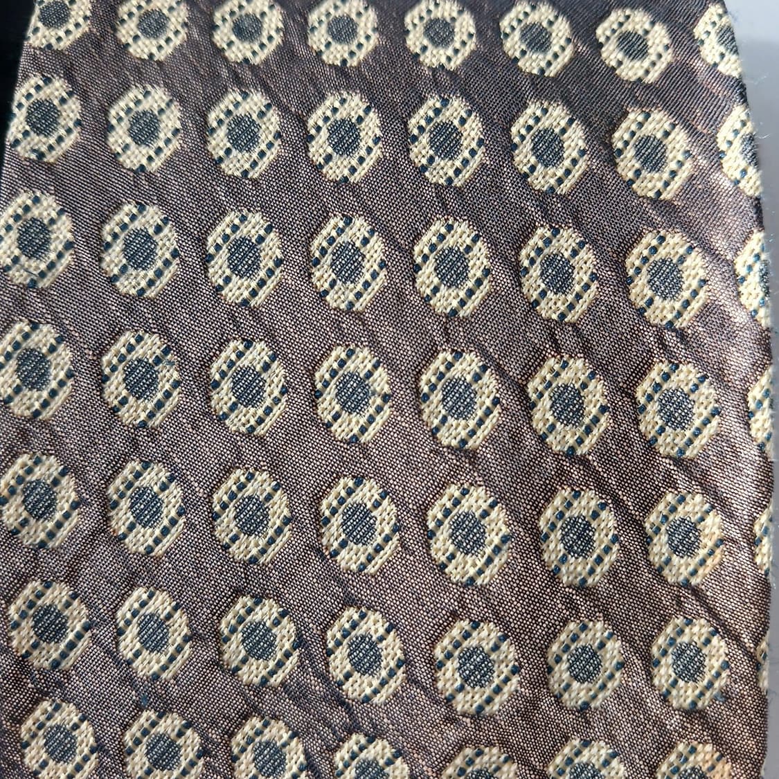 더반 실크 브라운 패턴 넥타이 9.5cm A등급 A19860 상품이미지8