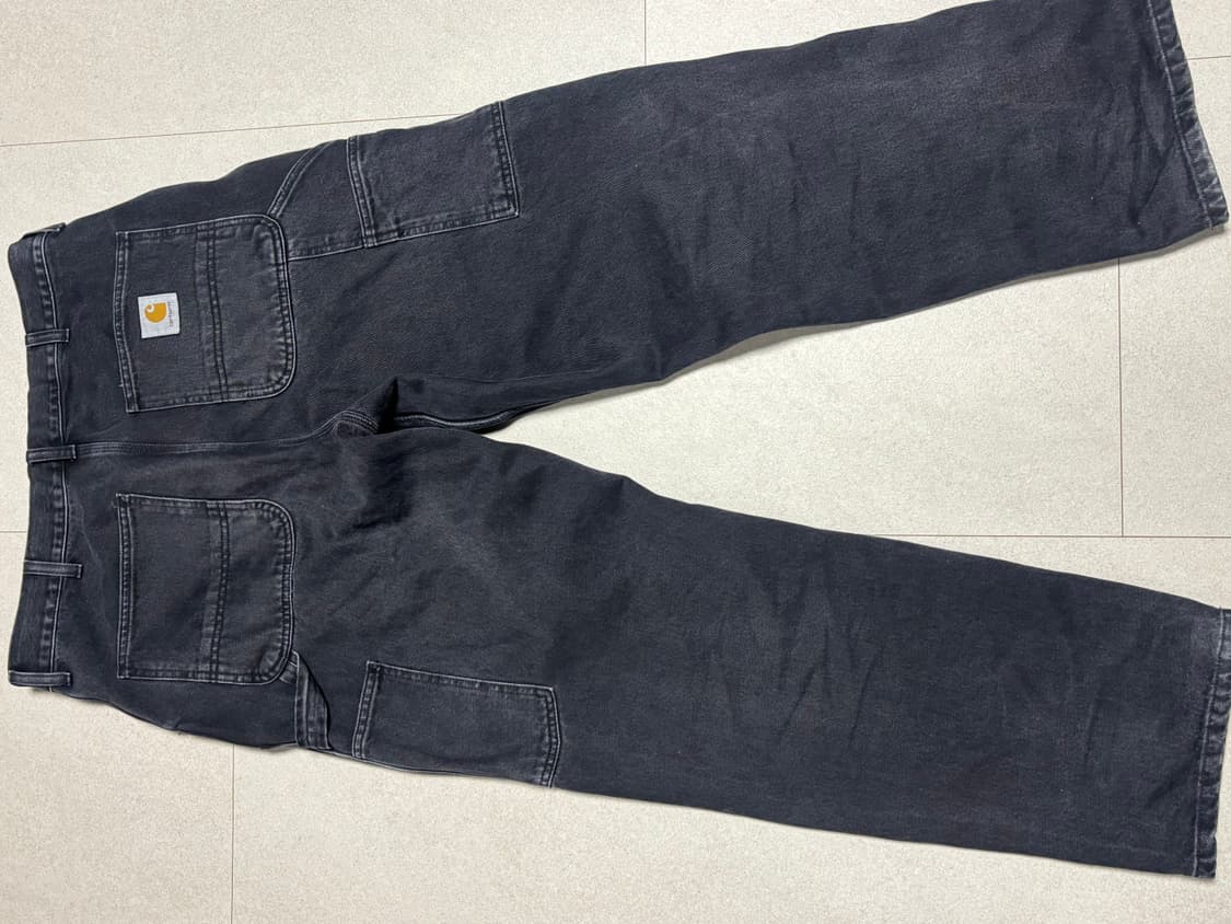 칼하트윕 더블니 팬츠 스미스 블랙스톤워시드34 상품이미지3