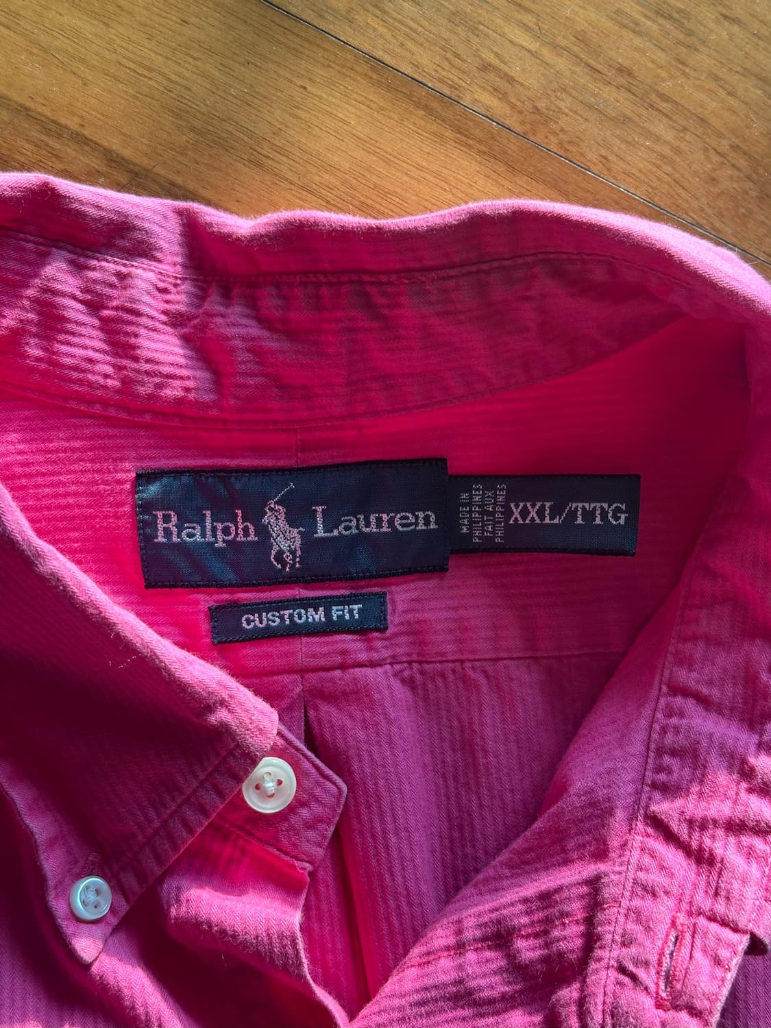 빈티지 폴로 셔츠 핑크 xxl 상품이미지5