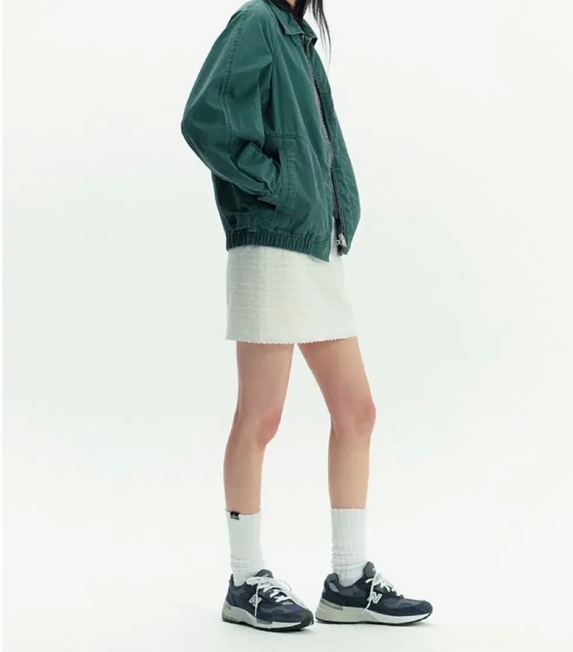 가격내림 ! 앤유 베릭 가먼트 워싱 블루종 점퍼 (다크 그린) 상품이미지5