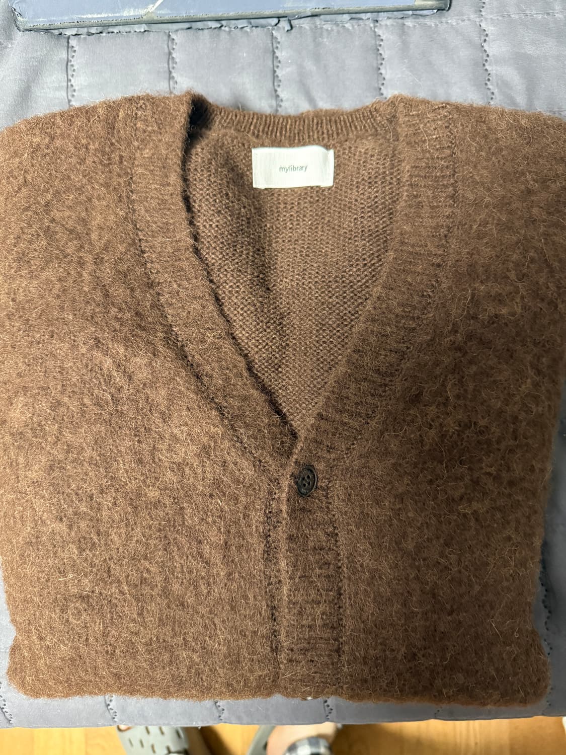 마이라이브러리 315 헤어리 알파카 가디건 브라운 m 상품이미지3