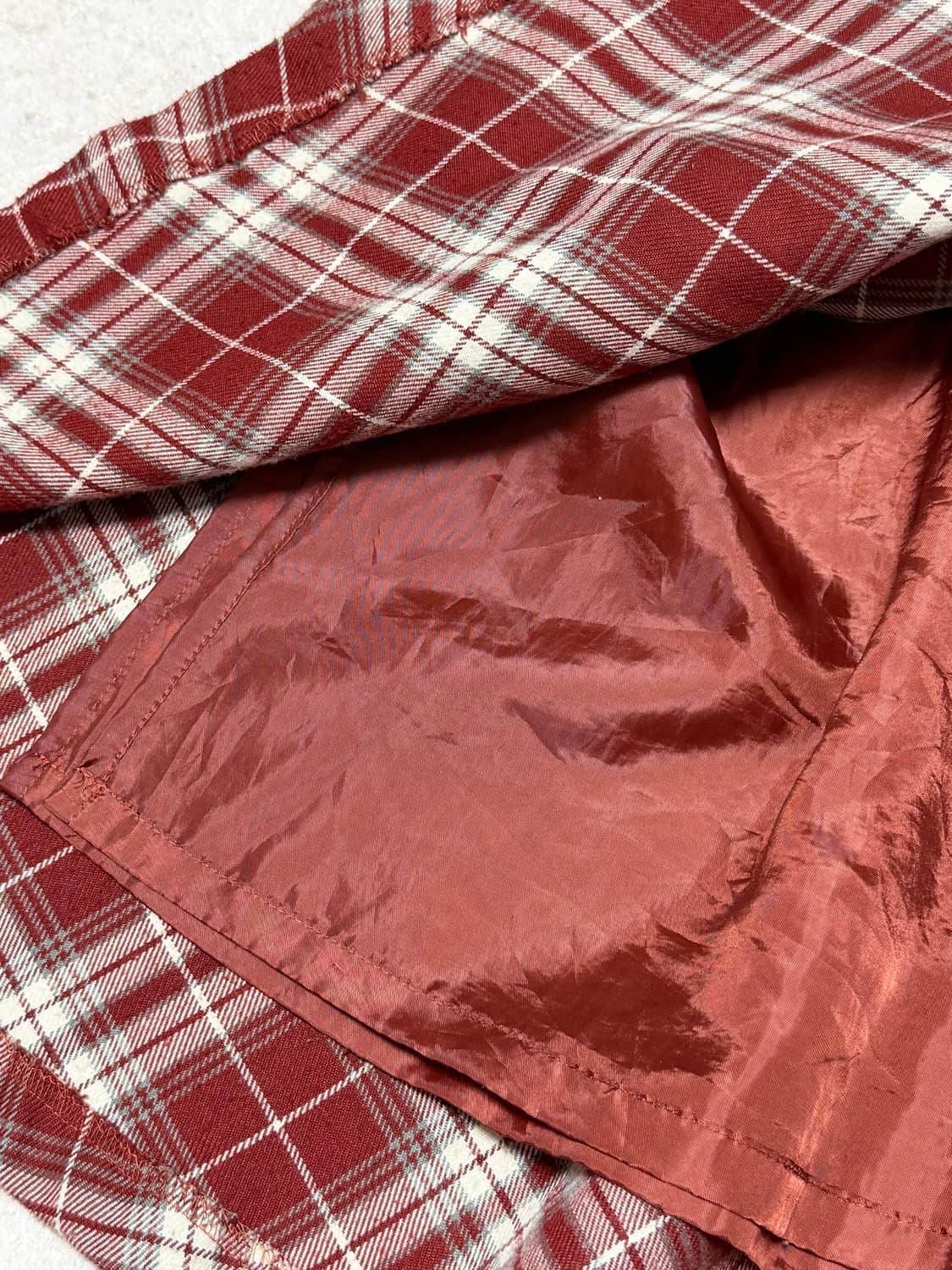 모리걸 하구미 체크 레드 A라인 롱스커트 상품이미지5