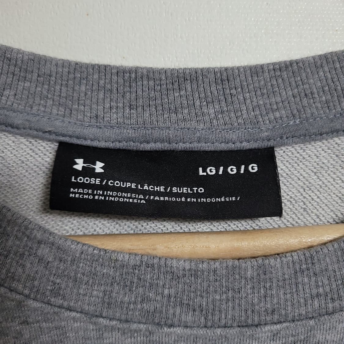 (L) 언더아머 맨투맨 그레이 긴팔 티셔츠 롱 슬리브 상품이미지2