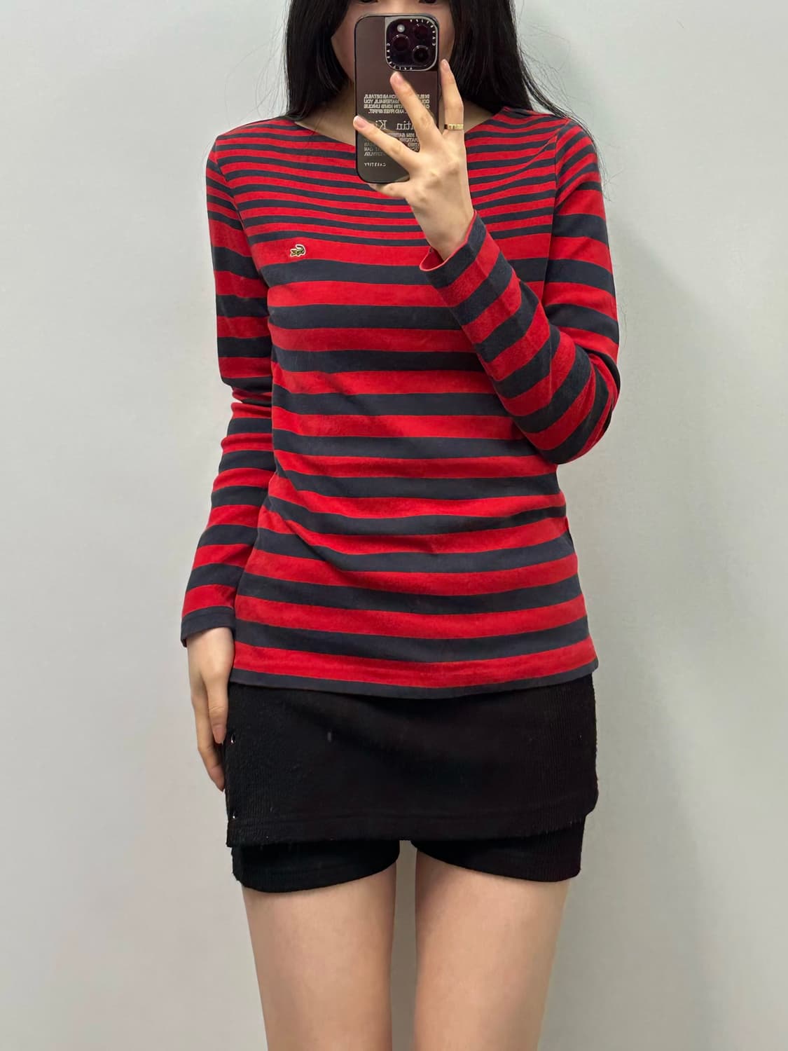 라코스테 단가라 롱슬리브 긴팔티 상품이미지1