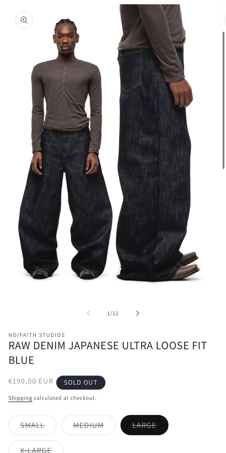 Nofaithstudios 재패니즈 울트라 루스 셀비지 데님 (L) 상품이미지1