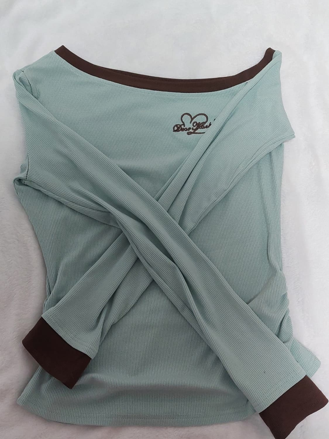 민트 레터링 언발란스 오프숄더 상품이미지2