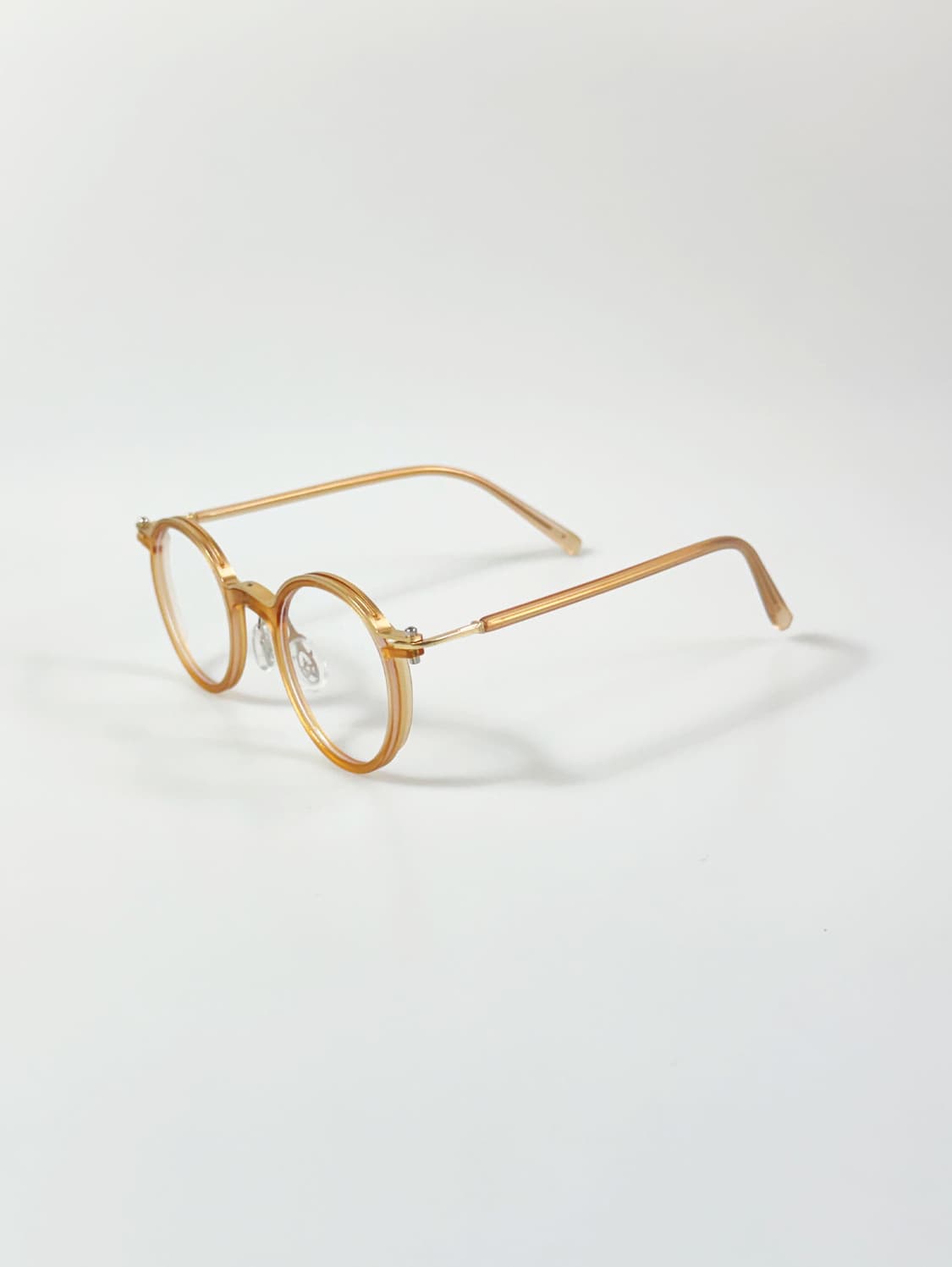 클래식 브라운 라운드 콤보 프레임 빈티지 안경 상품이미지3