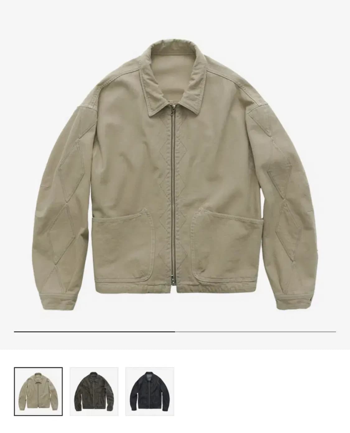 [2]폴리테루 캔버스 스윙탑 롬버스 패치 베이지 상품이미지1