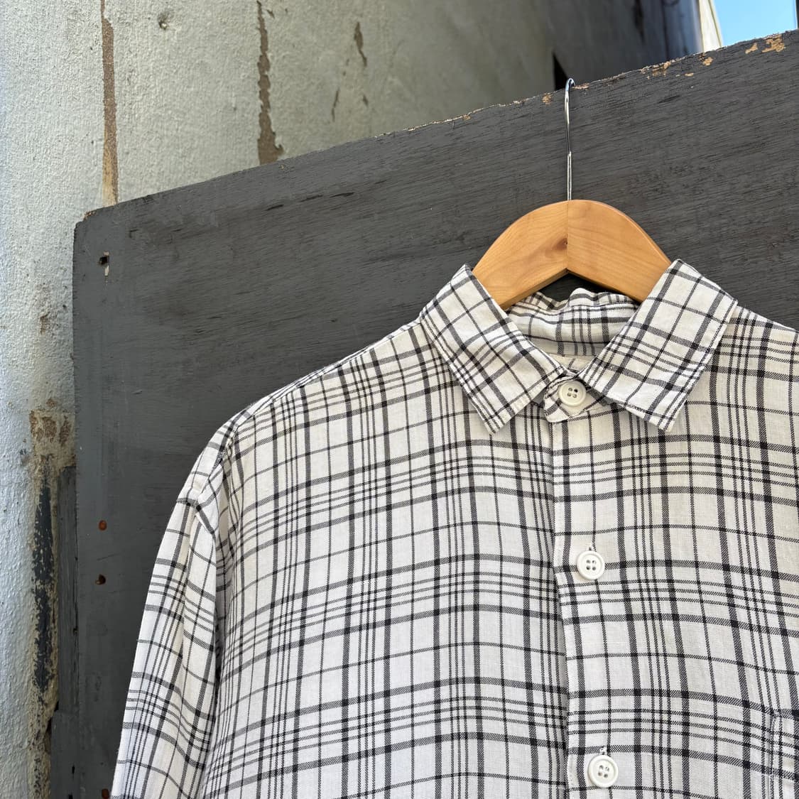 90s 꼼데가르송 robe de chambre 블랙 체크 셔츠 상품이미지1