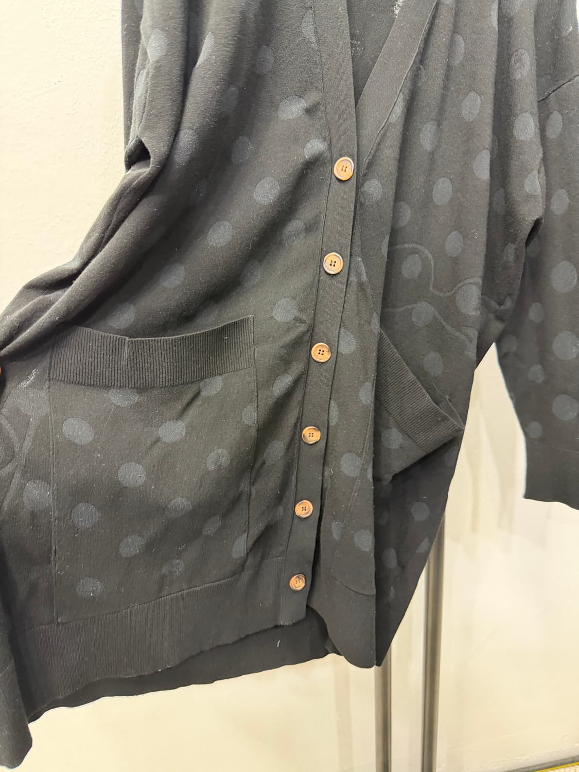 매장판정품) 메종마르지엘라 여성 오버핏 블랙 도트 가디건 XS 상품이미지4