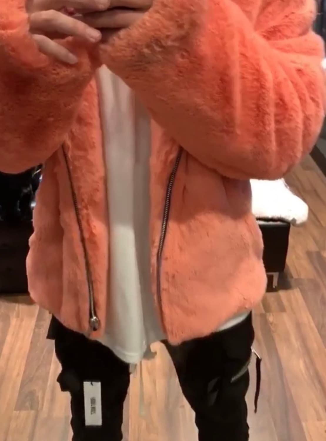 자체제작 코랄핑크 고퀄리티 퍼후드 (100-105) 상품이미지6