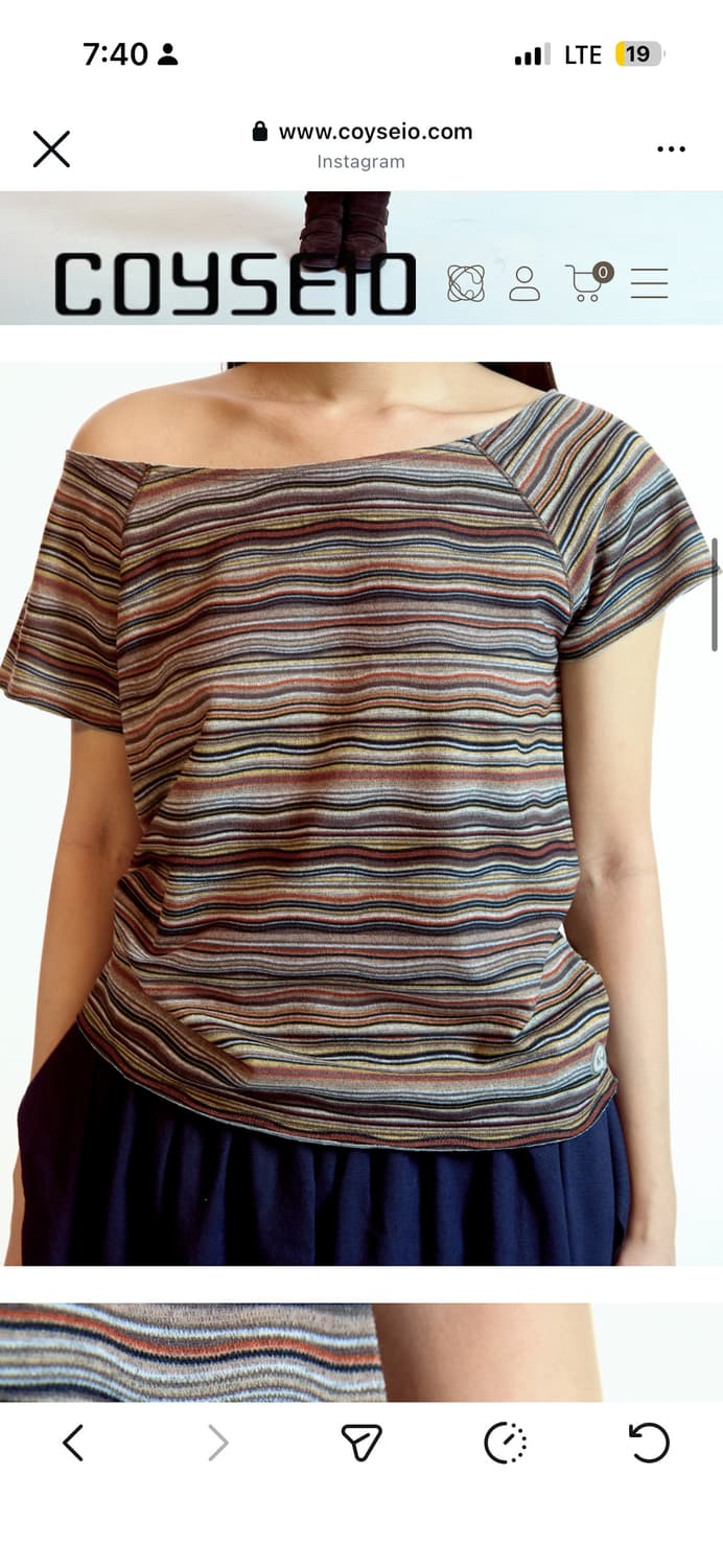 코이세이오 WAVE STRIPE KNIT T-SHIRT BROWN 상품이미지2