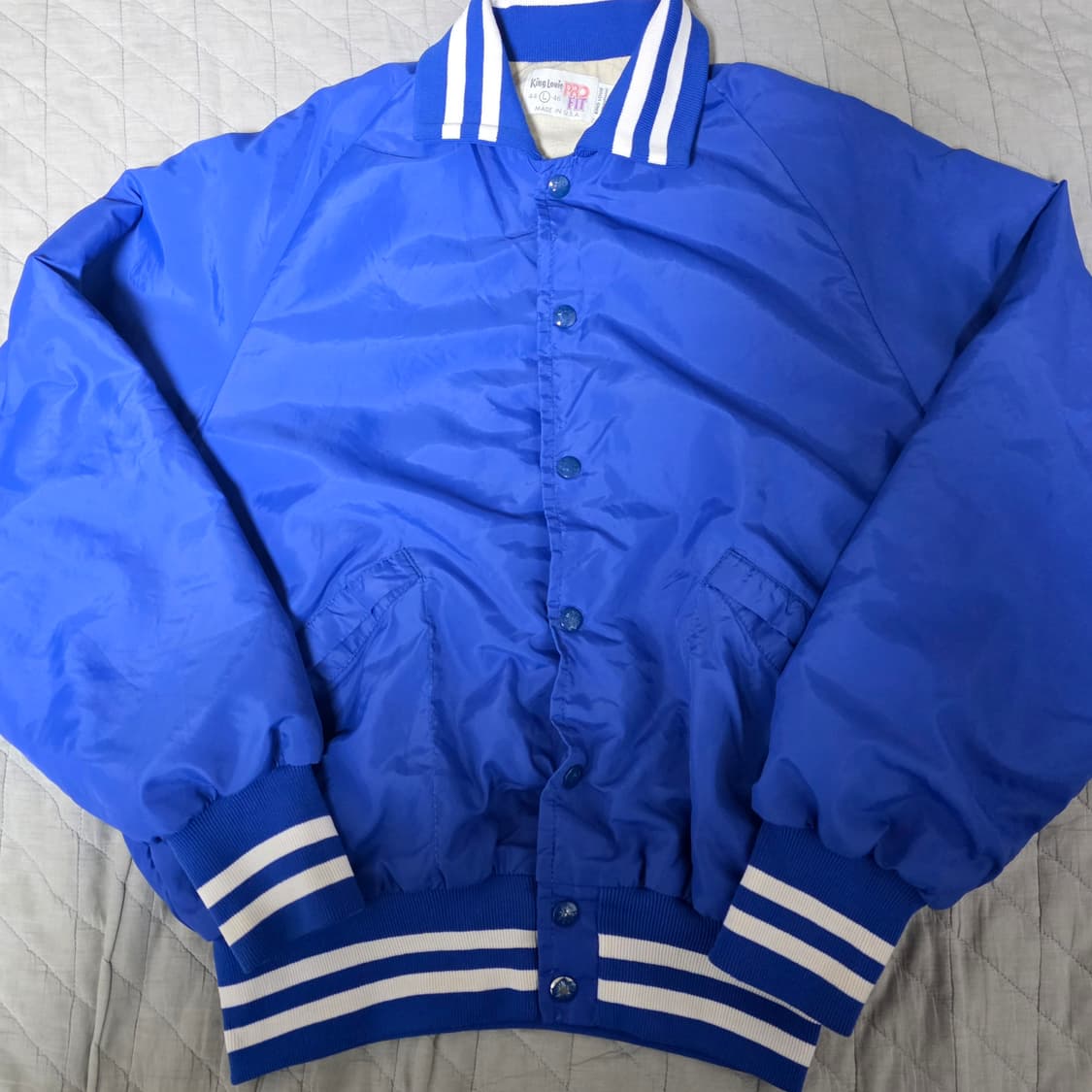 [L] 80s 빈티지 LCC 풋볼 블루 야구 점퍼 상품이미지3